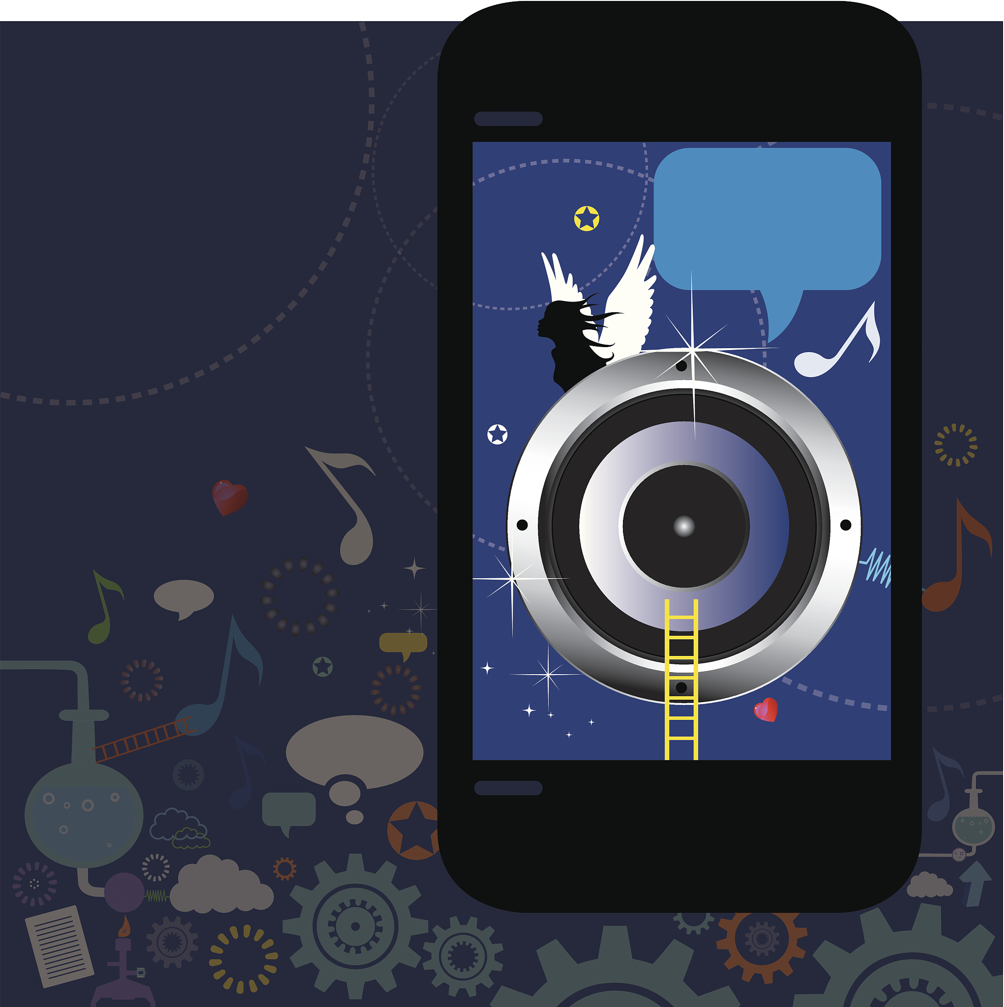 phone with music