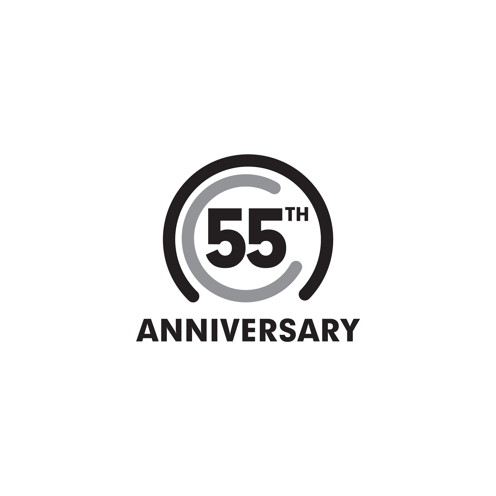 55th celebration anniversary emblem logo design