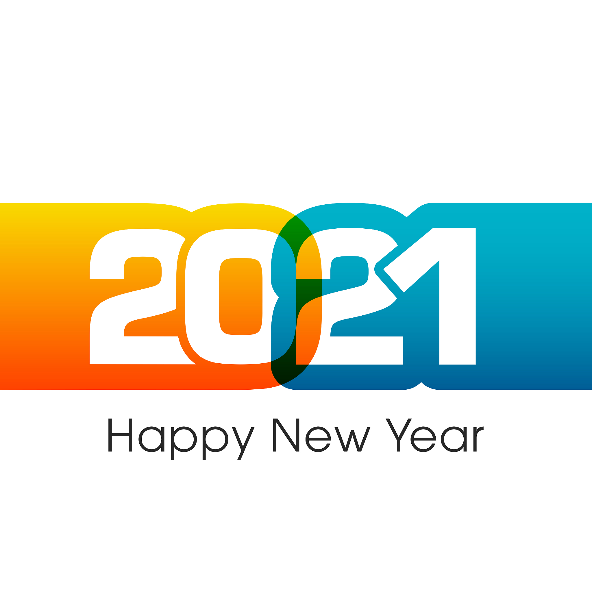 happy new year 2021 text design vector.