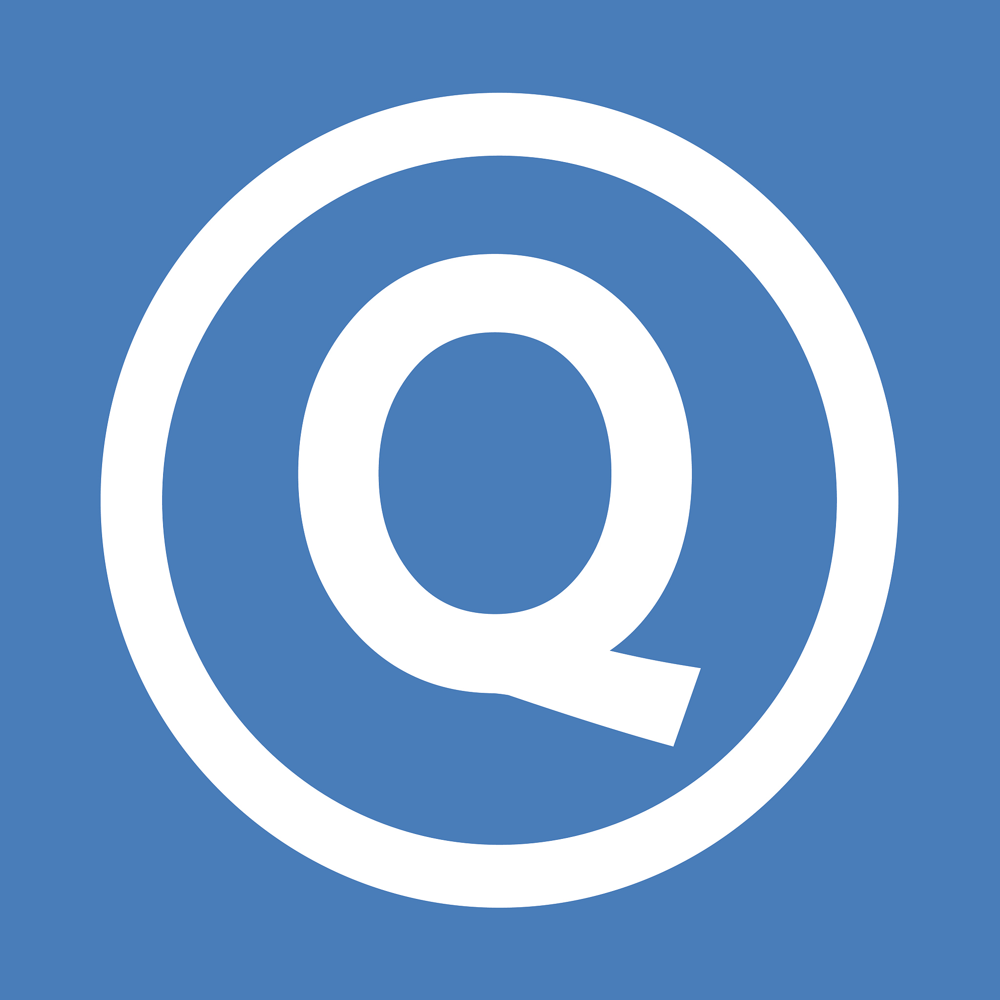 basic font letter q icon illustration design