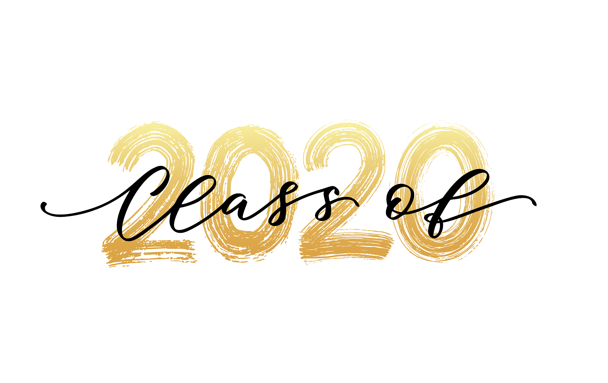 class of 2020. modern calligraphy. hand drawn brush lettering lo