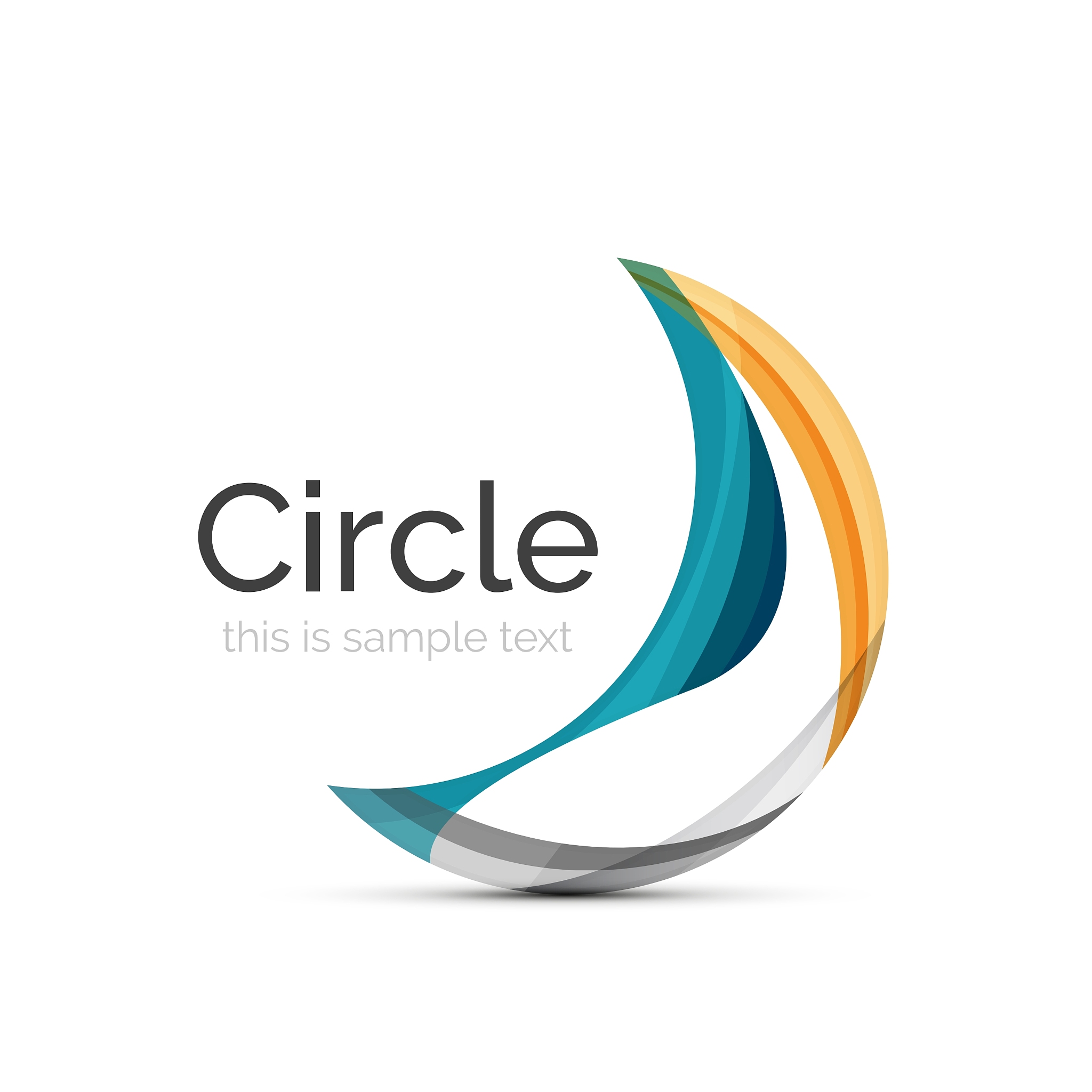 circle logo transparent overlapping swirl shapes