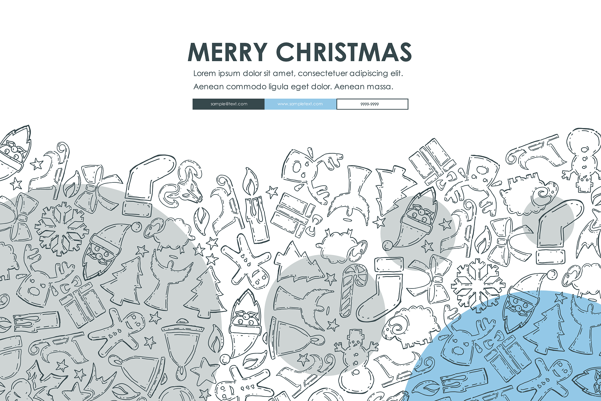 christmas doodle website template design