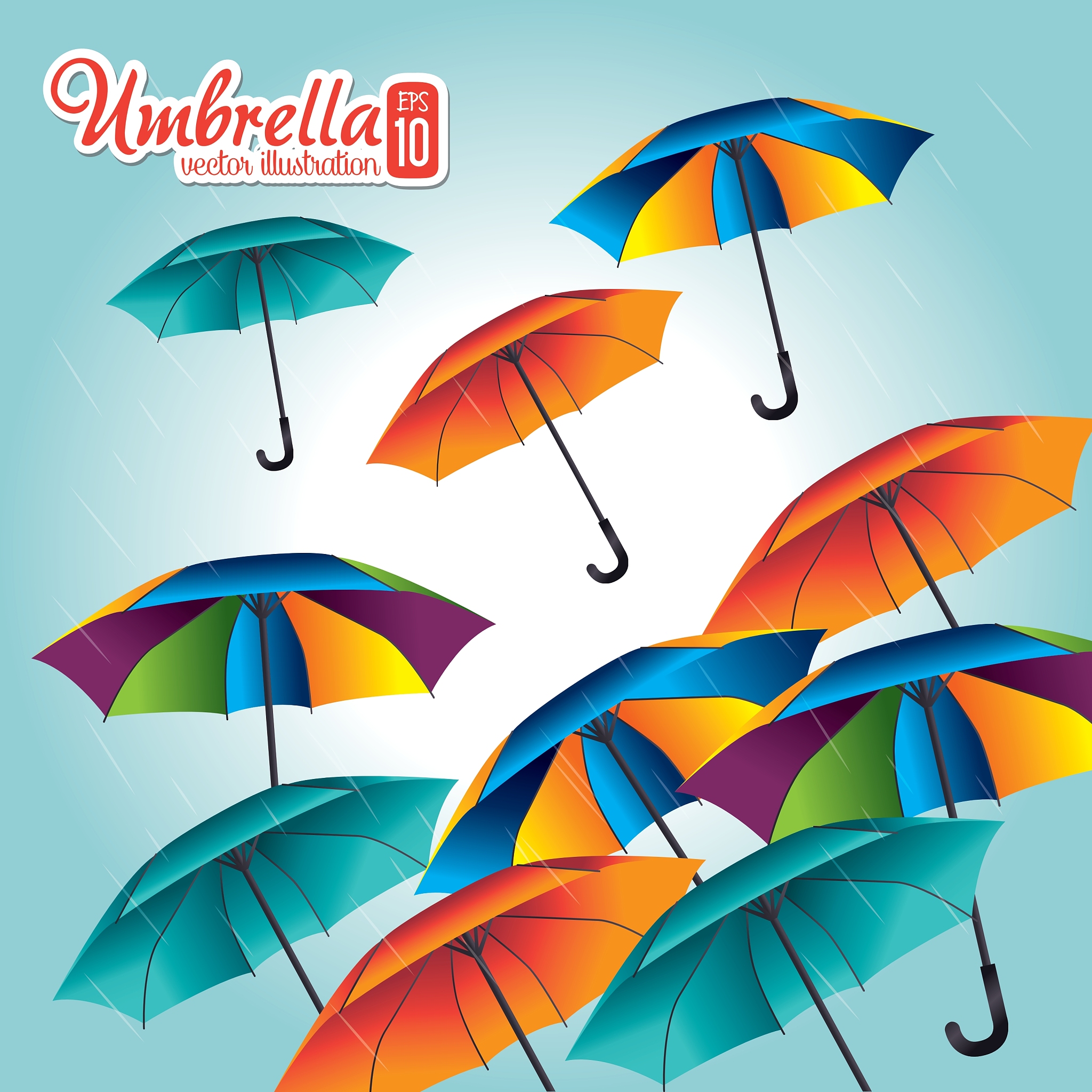 umbrella design over blue background