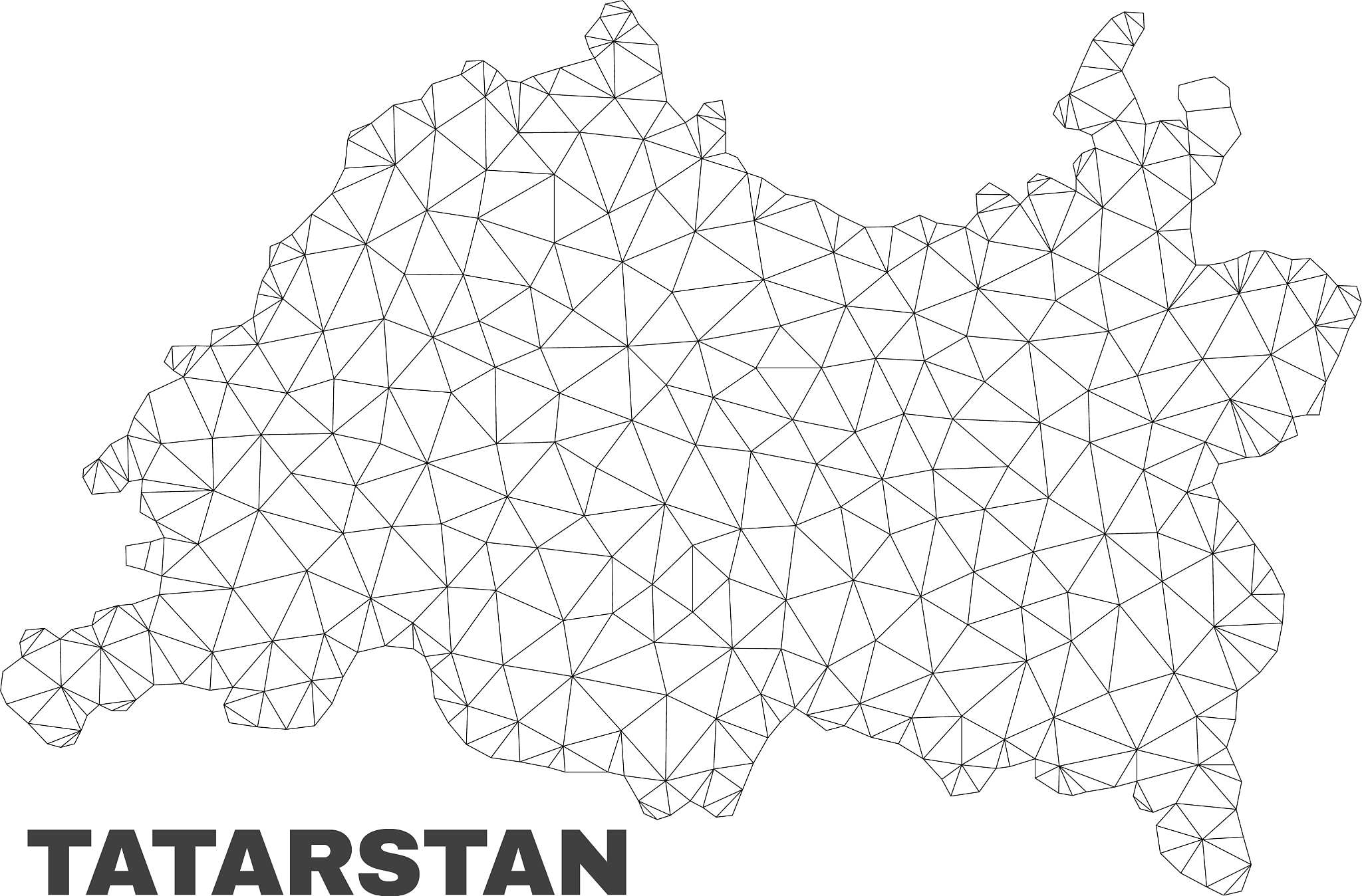 polygonal mesh tatarstan map