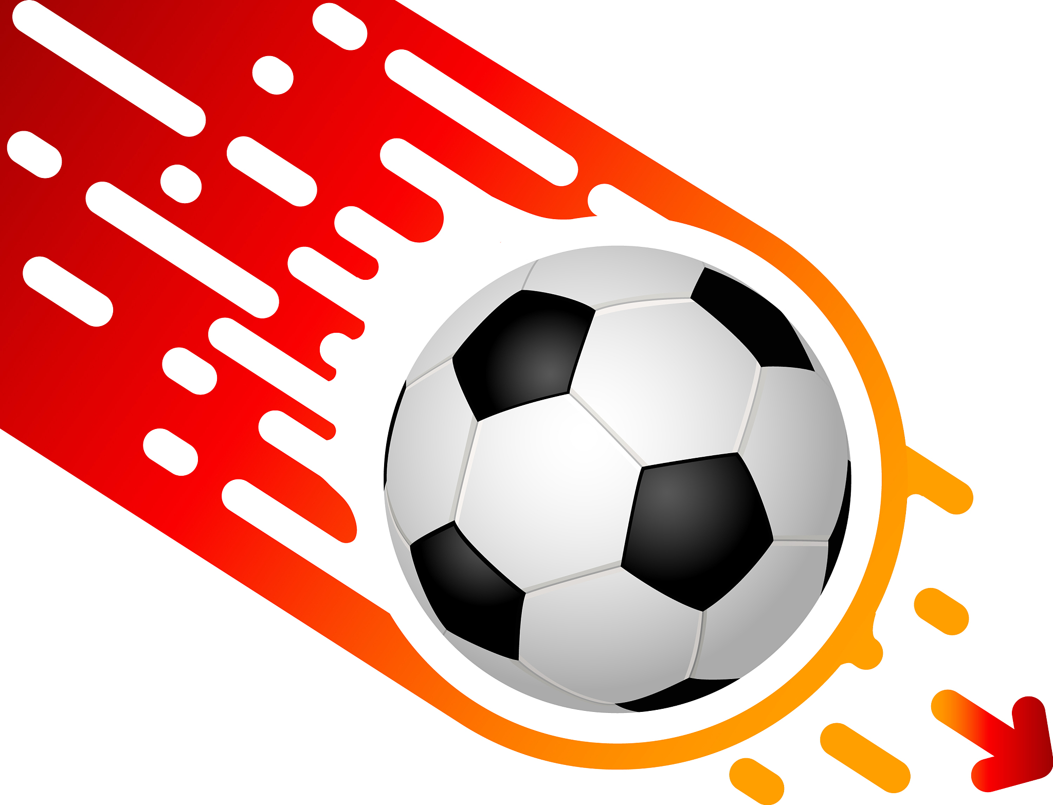 soccer ball isolated on white background rapidly