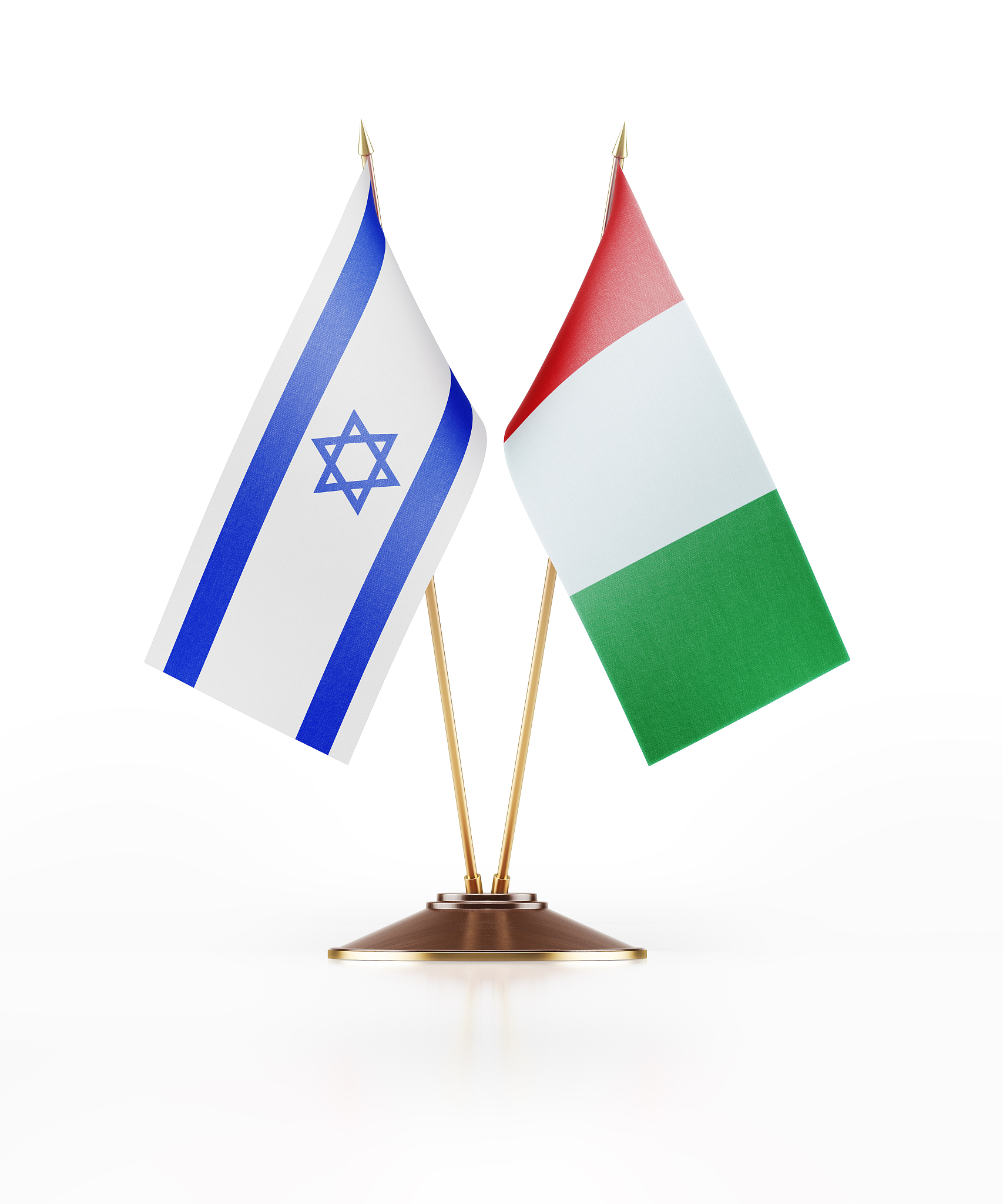 miniature flag of israel and italy