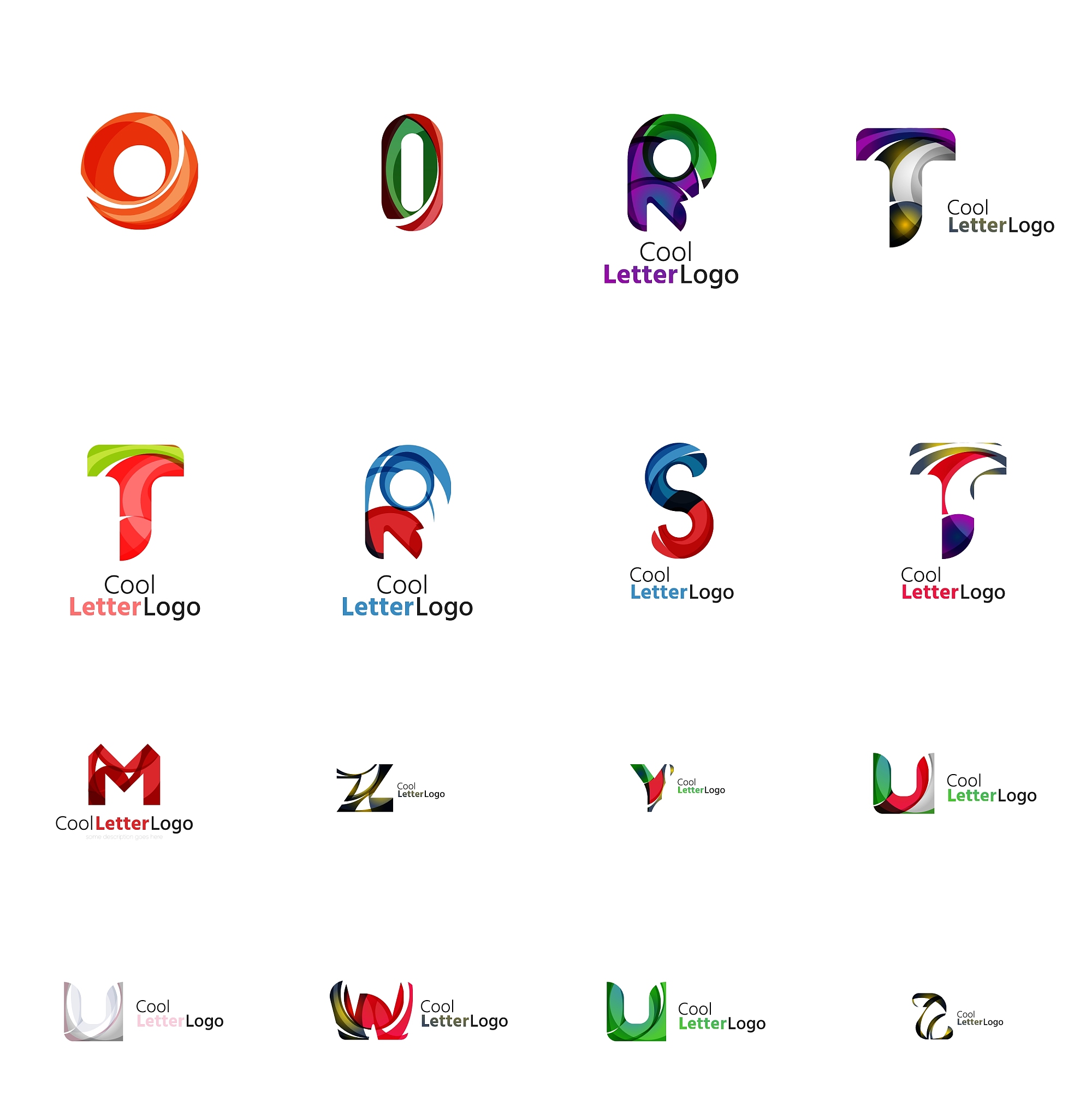 set of universal company logo ideas business icon