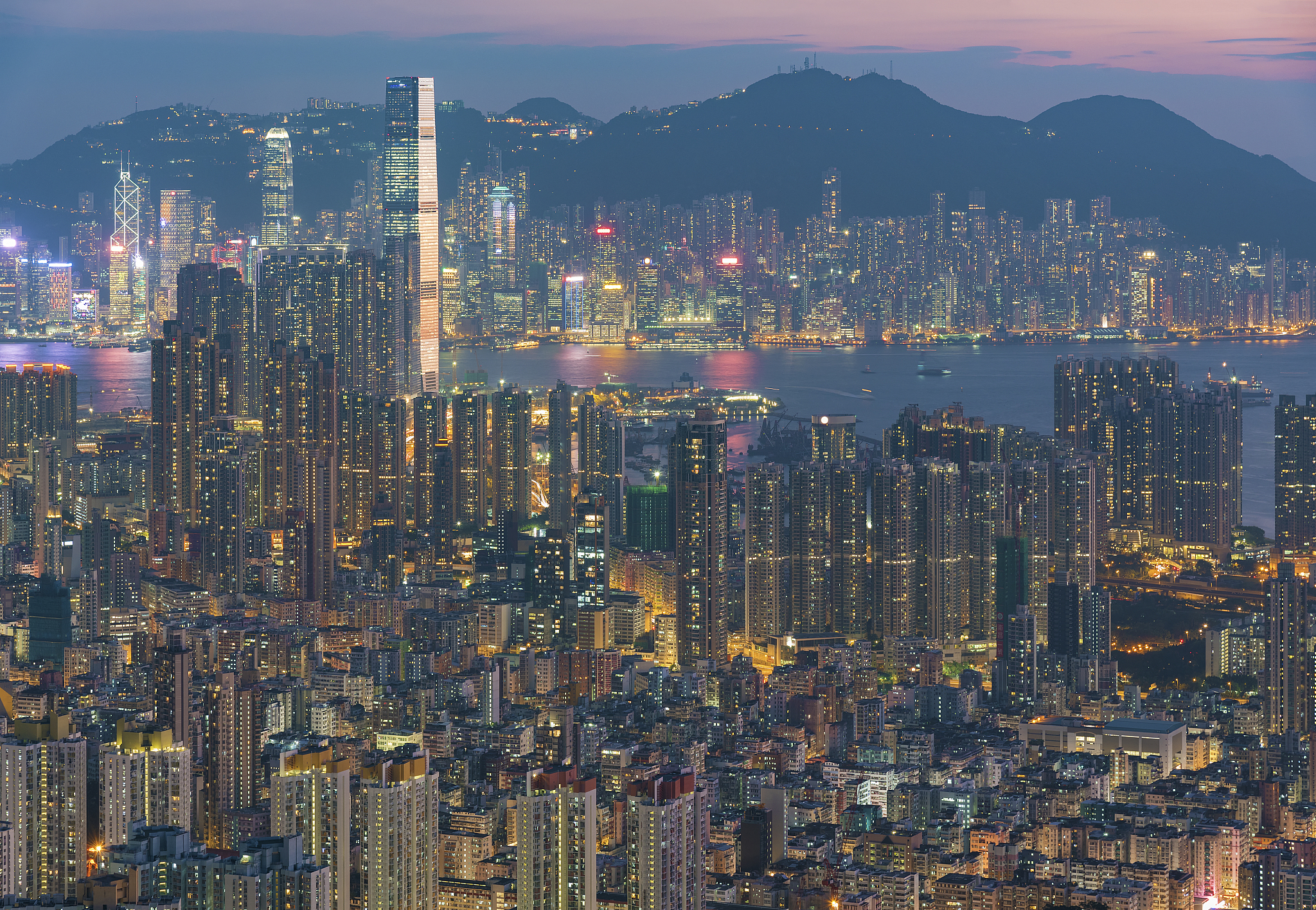 aerial view of urban city
