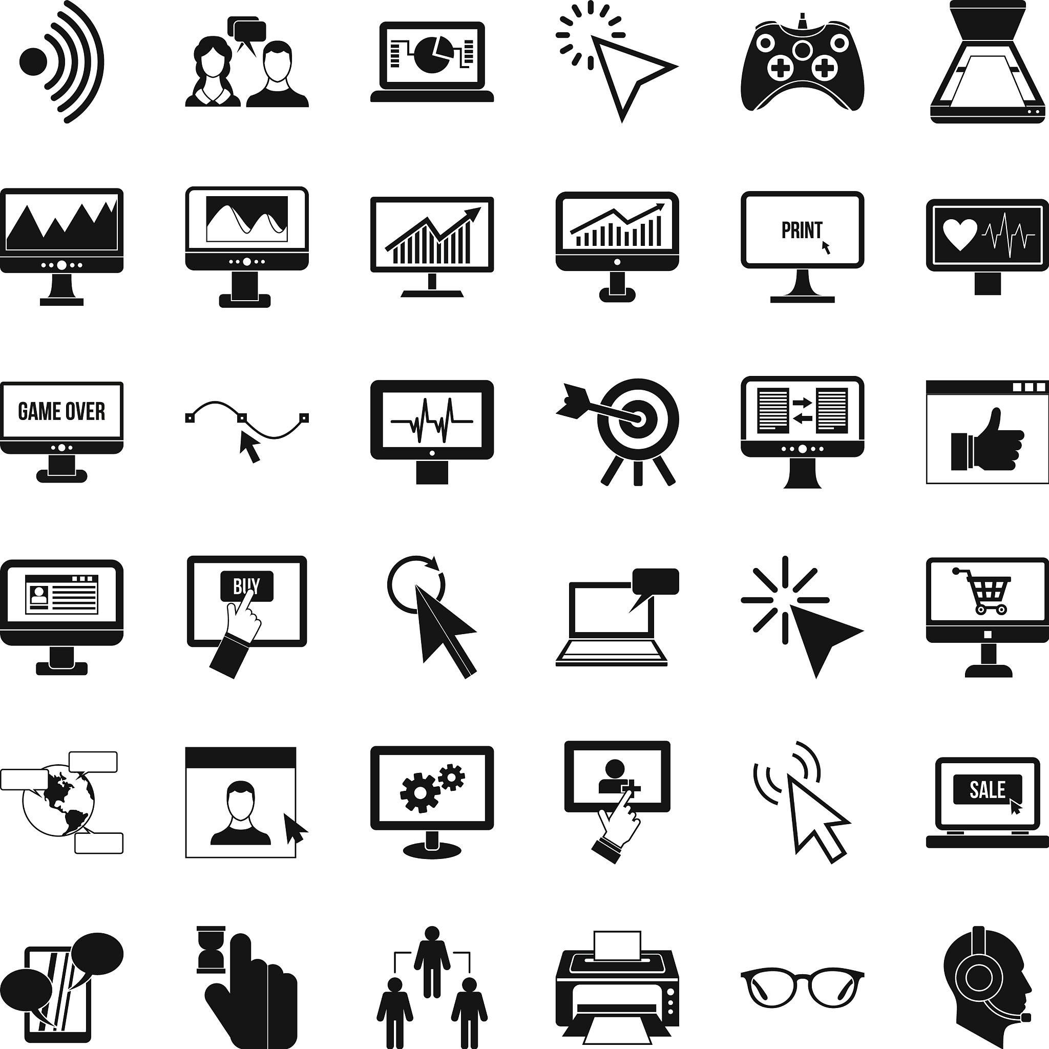 internet icons set simple style