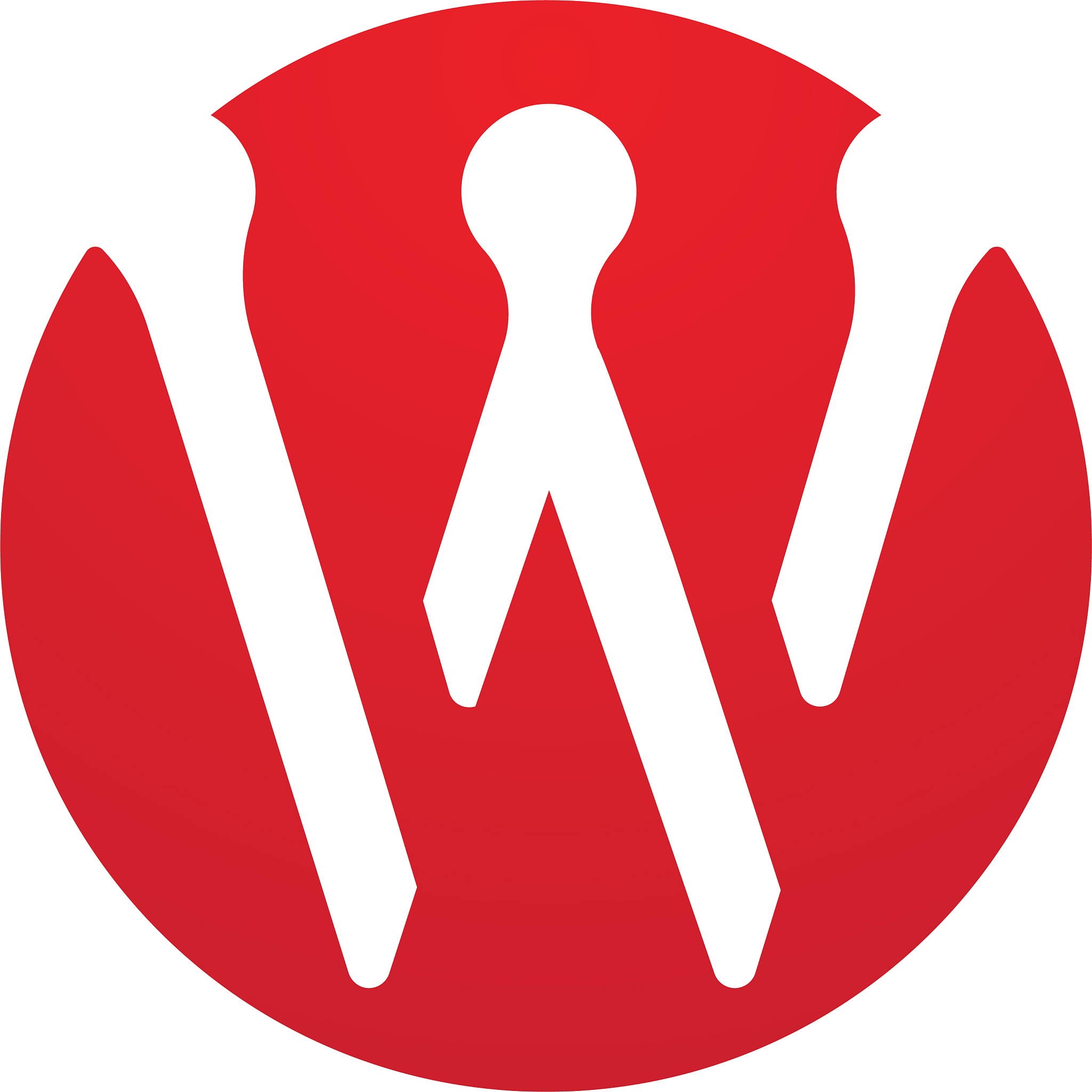 w human family character logo sign
