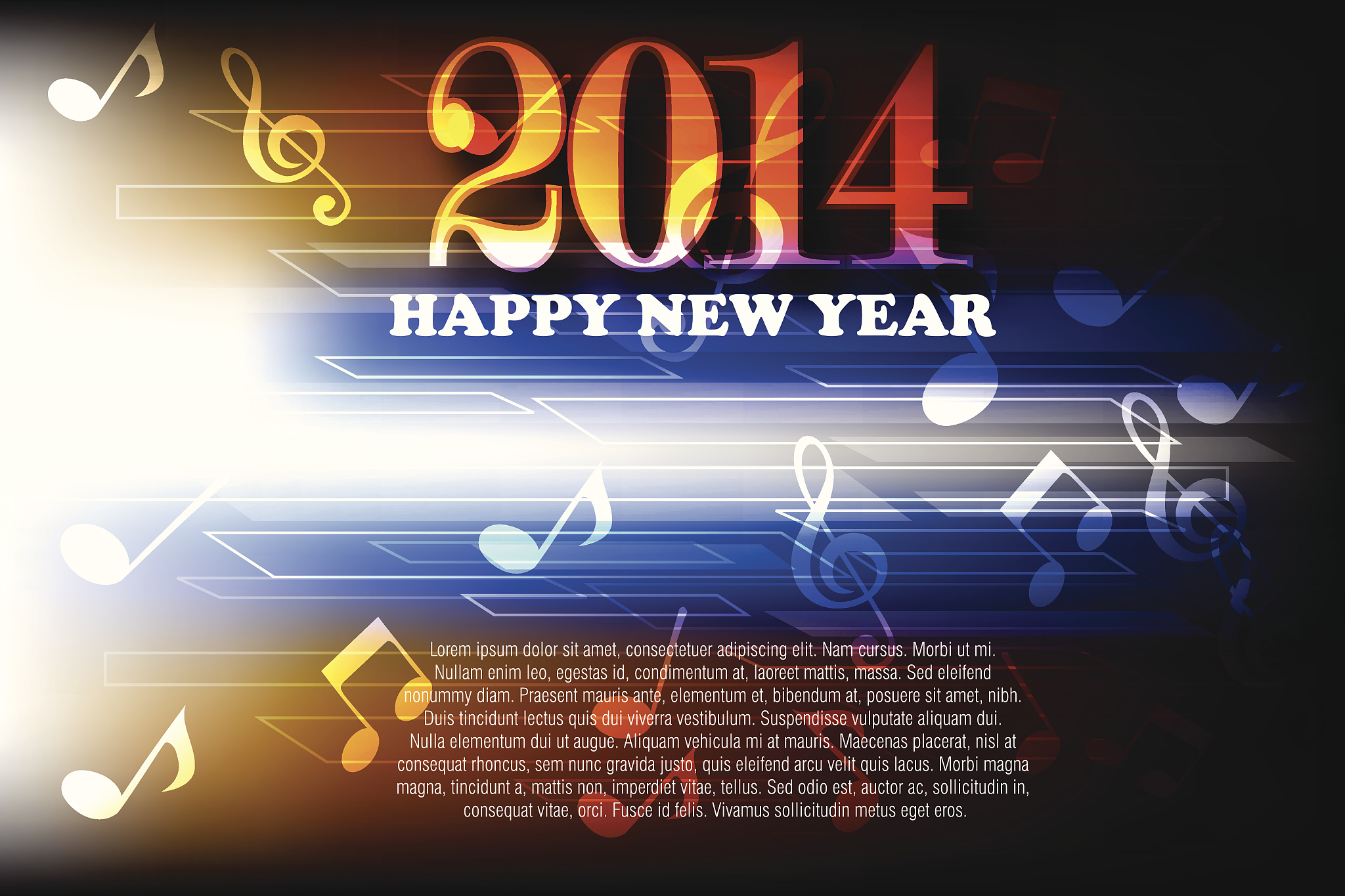 2014, beautiful new year celebration background