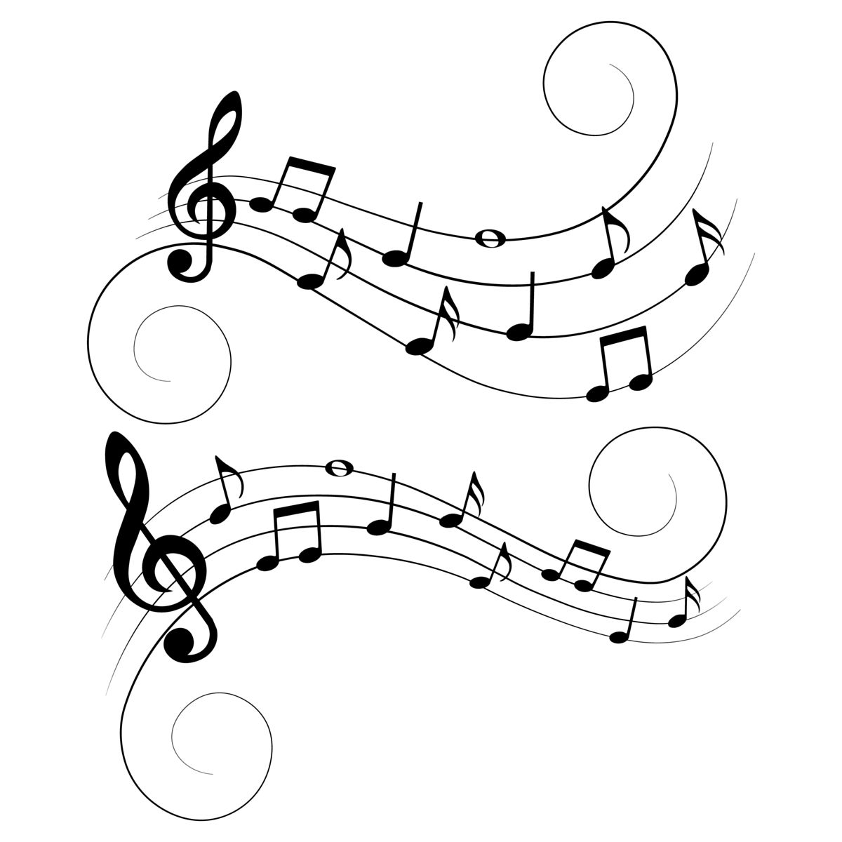 集各种音乐音符,音乐设计元素,矢量插图.