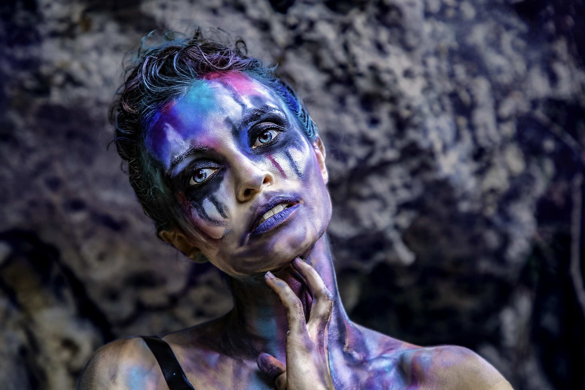 creative fantasy halloween face art colorful makeup