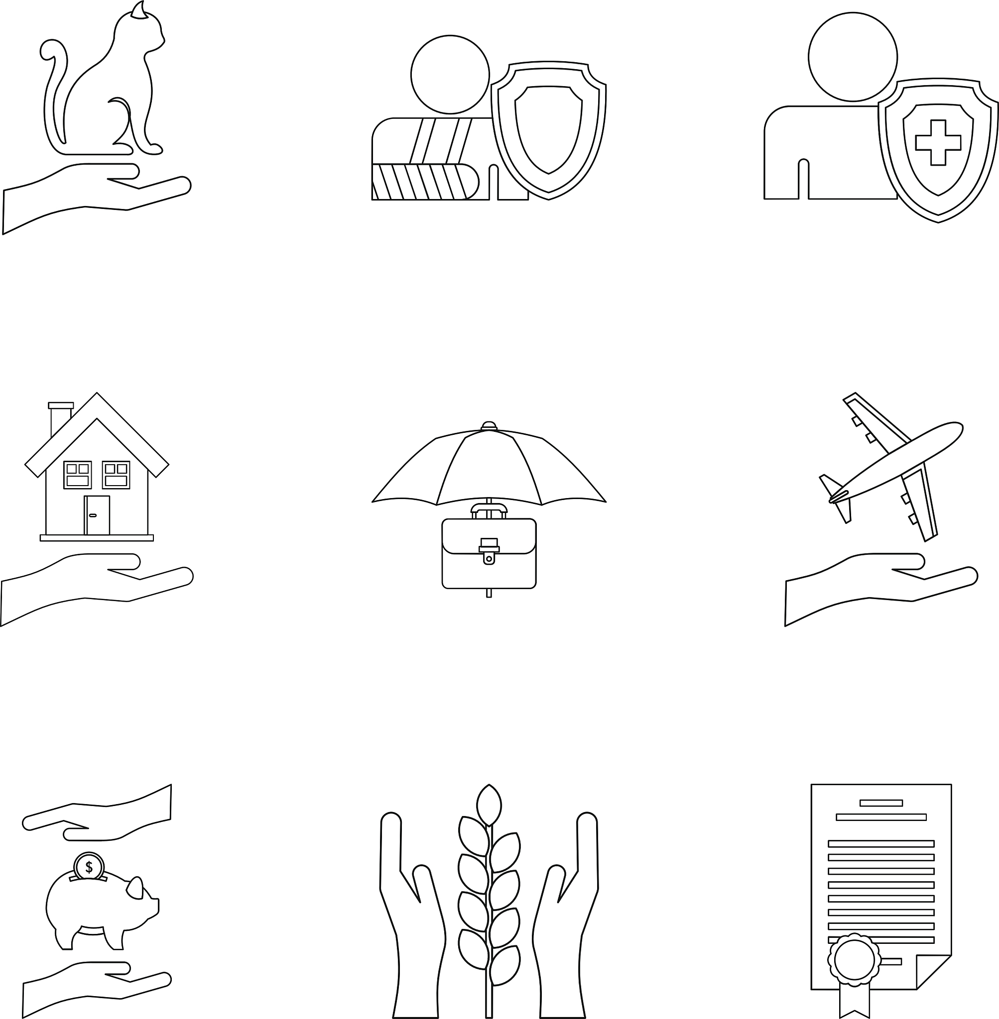 keeping icons set outline style