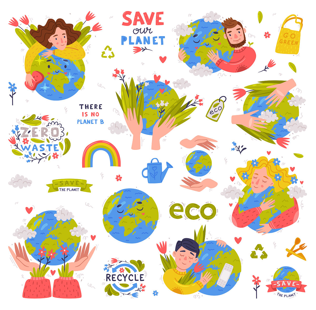 8字环保标语：保护地球，责任共担