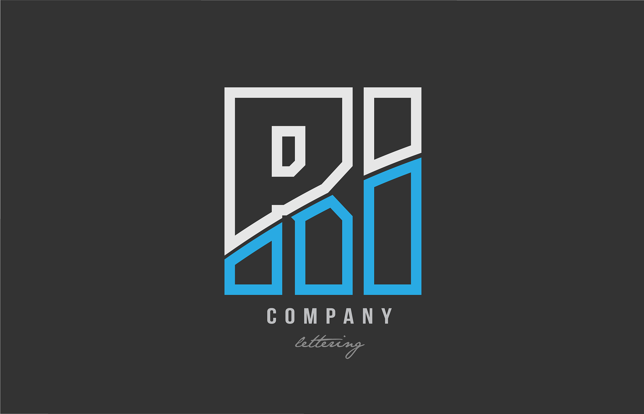white blue alphabet letter ri r i logo icon design
