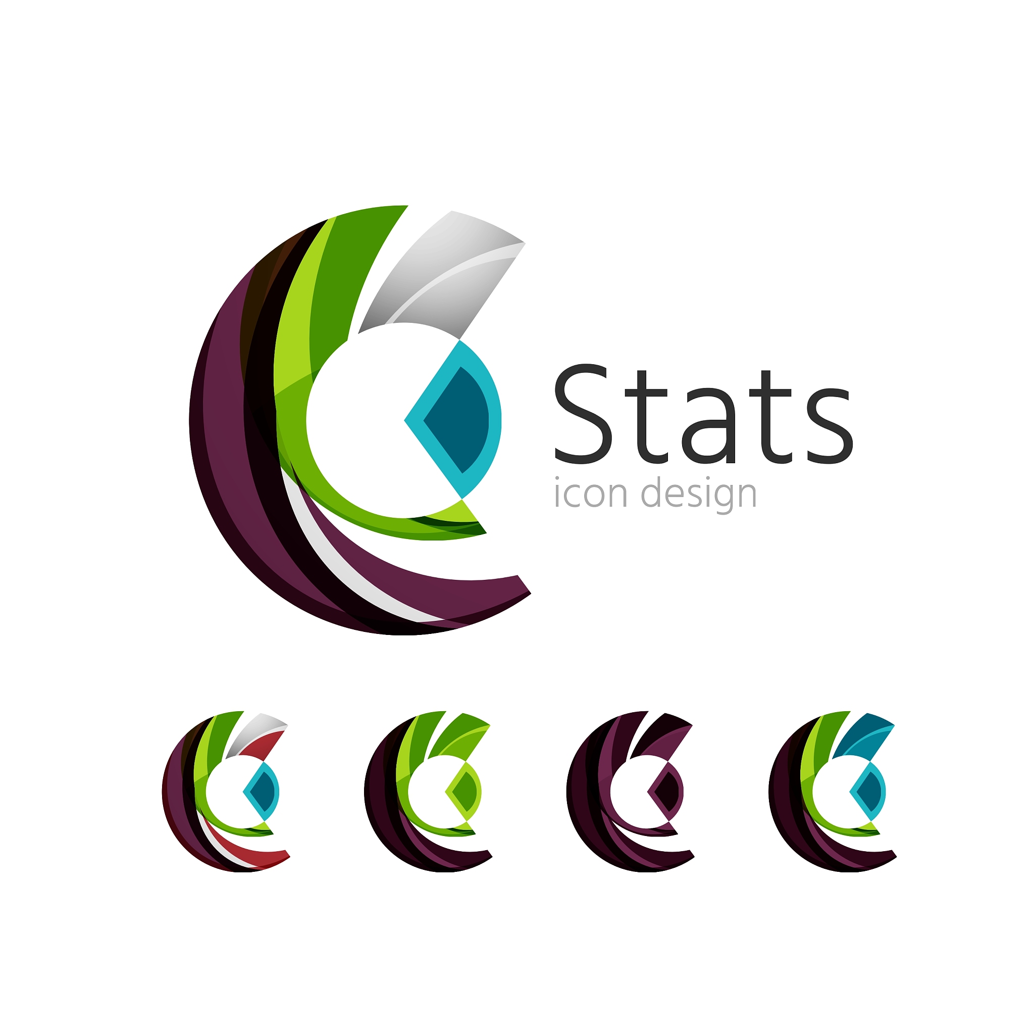 statistics company logo set