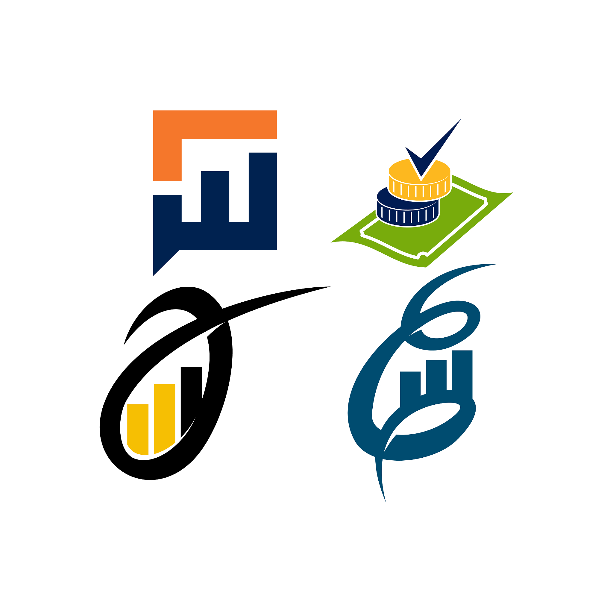 accounting tax financial business logo design set template vecto