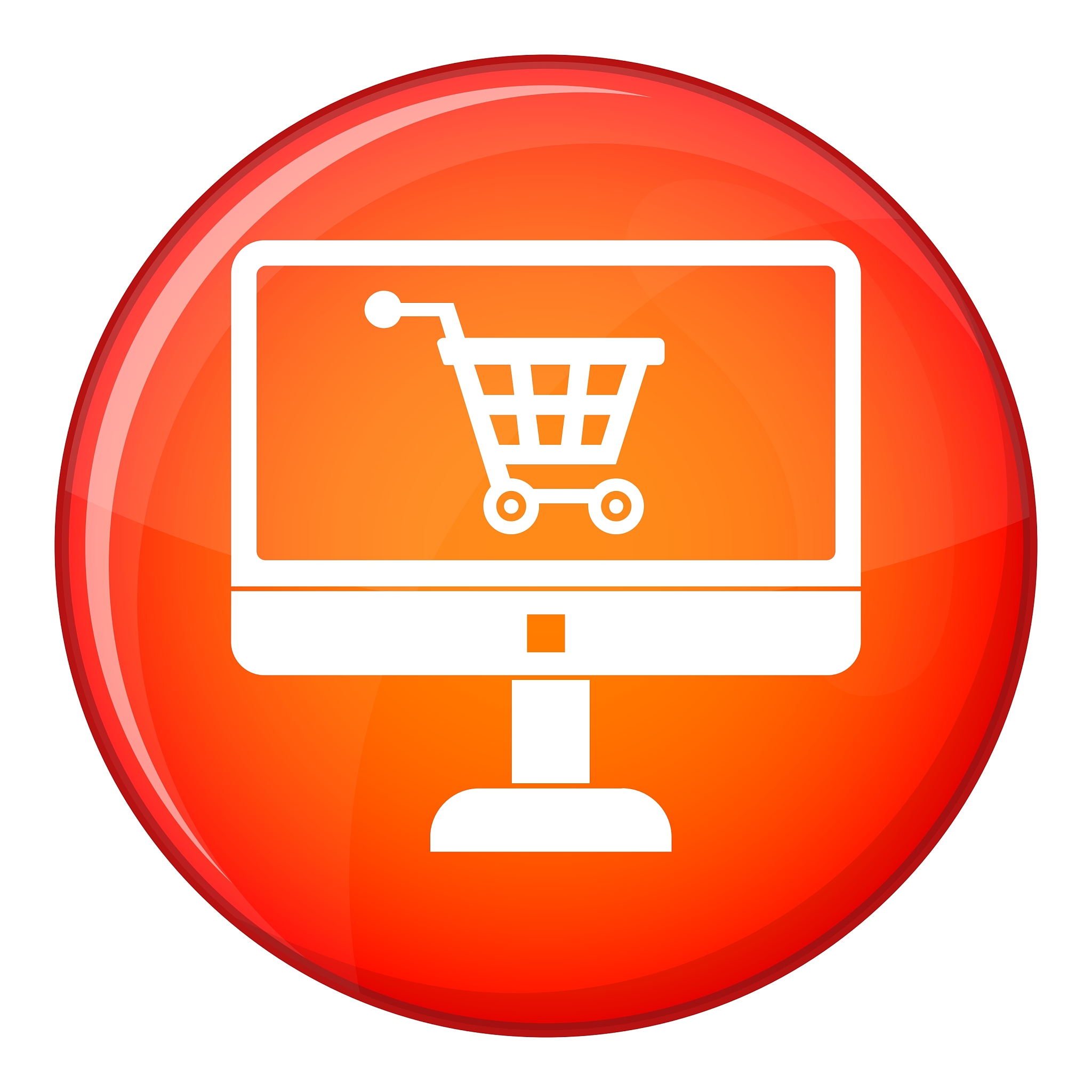 purchase at online store through computer icon