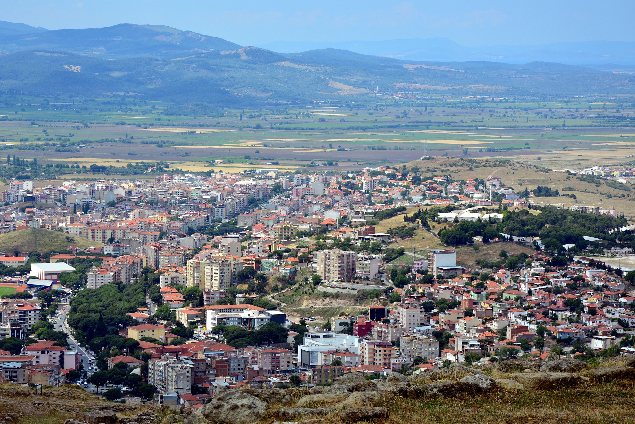 bergama, izmir city view, turkey.