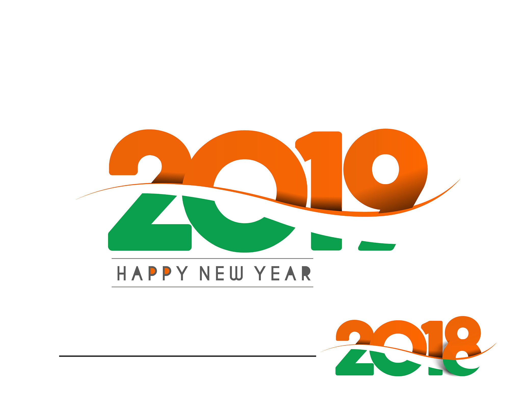 happy new year 2019 with indian flag text design  pattervector i