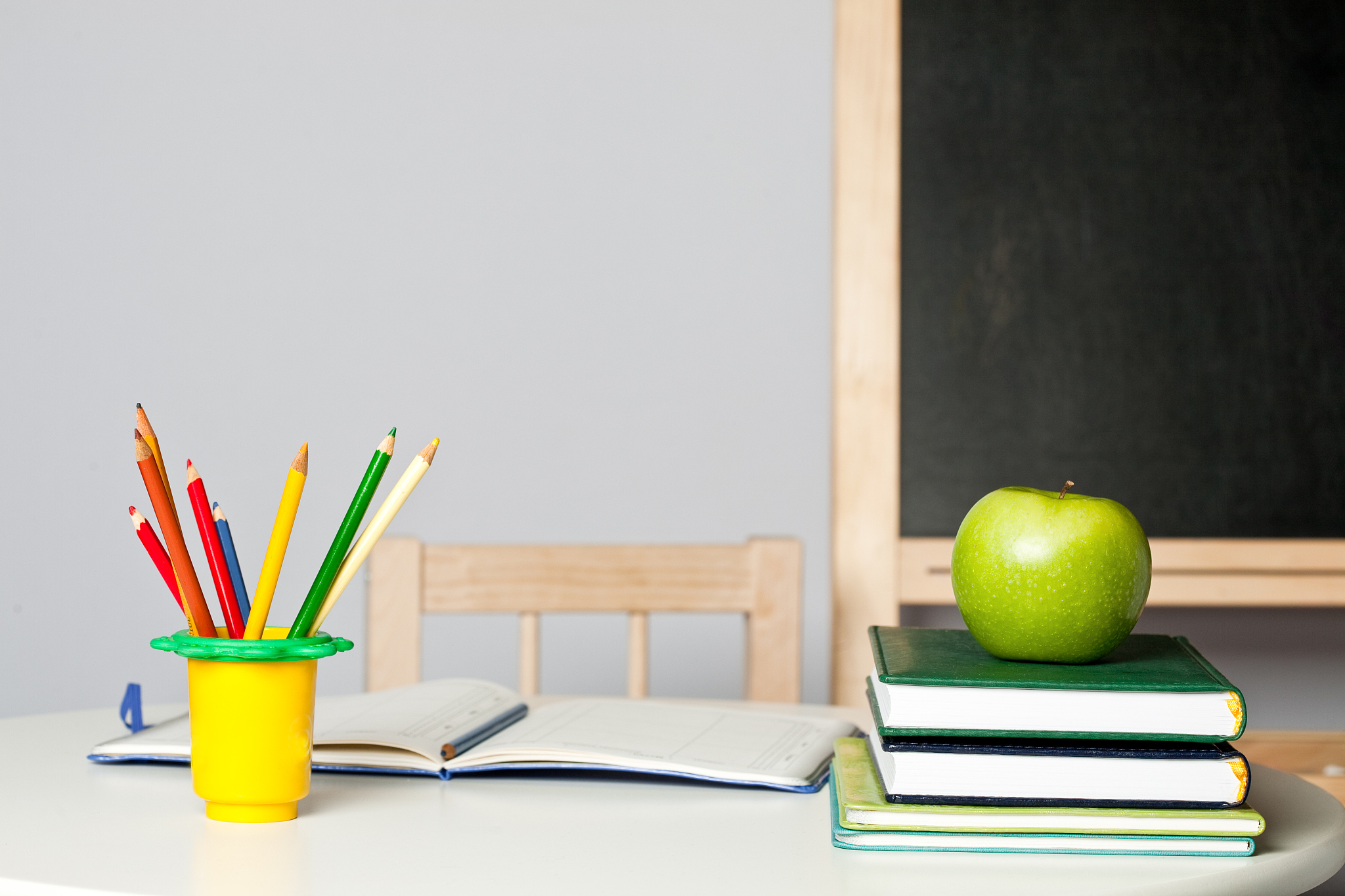desk in classroom