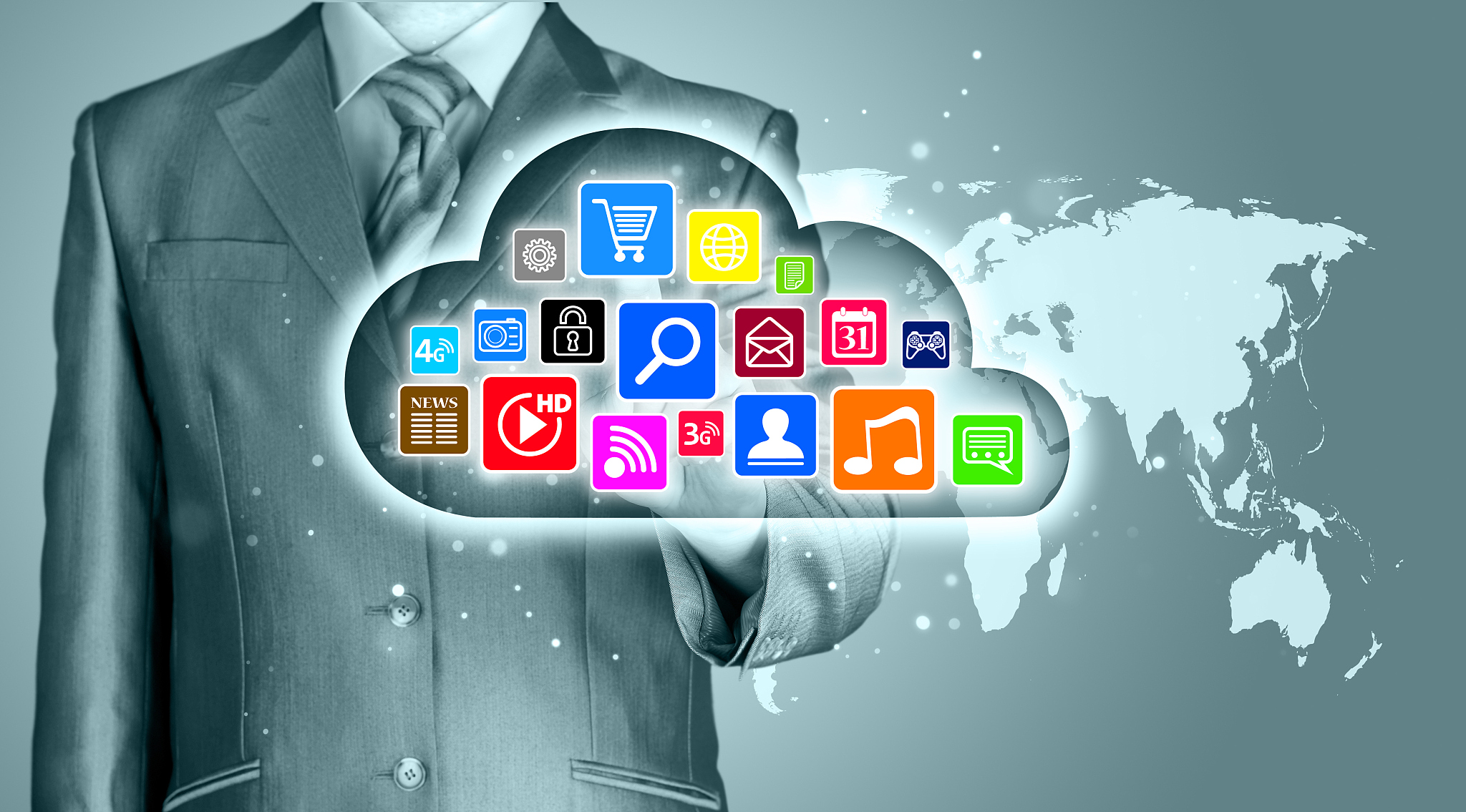 cloud computing touchscreen interface