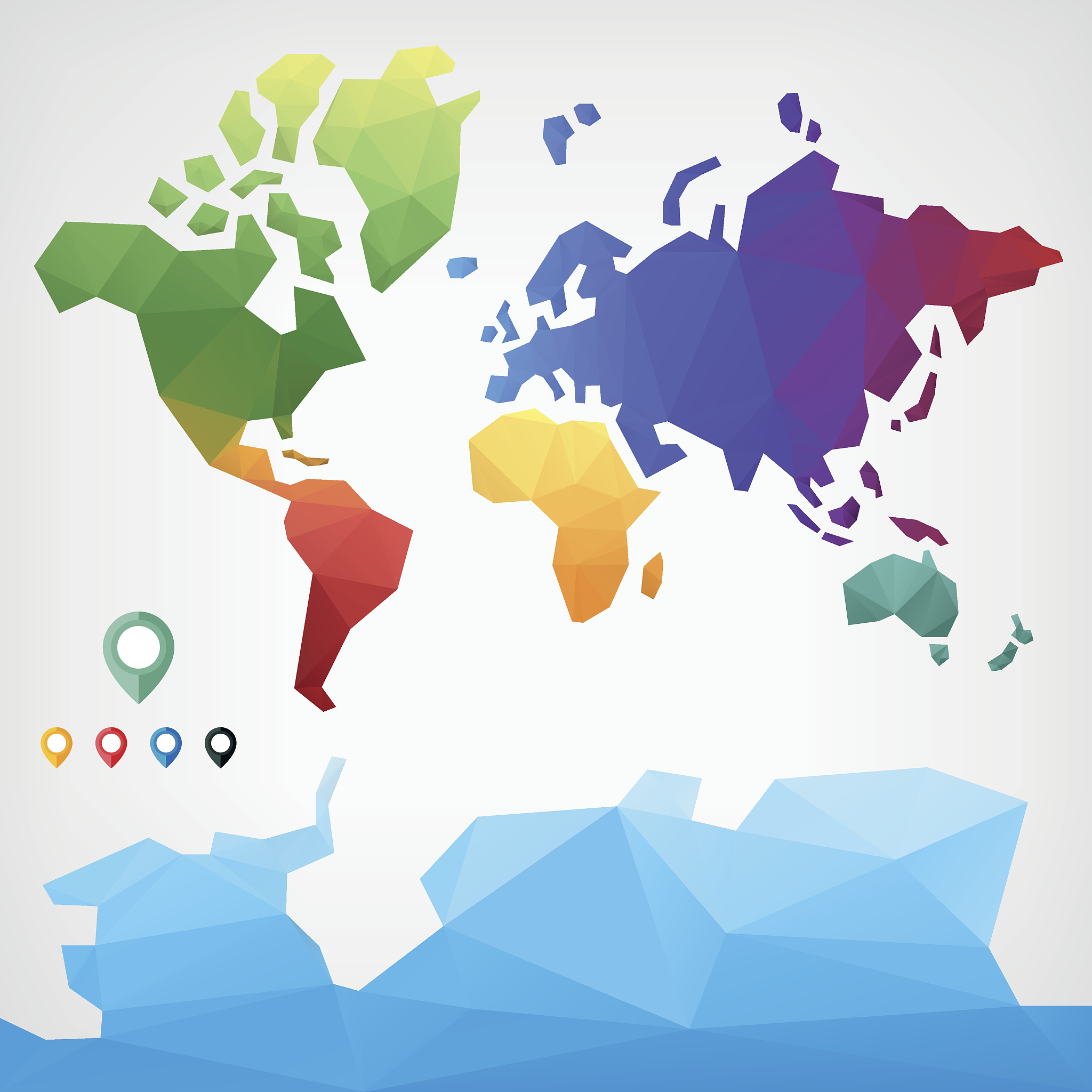 low poly world map