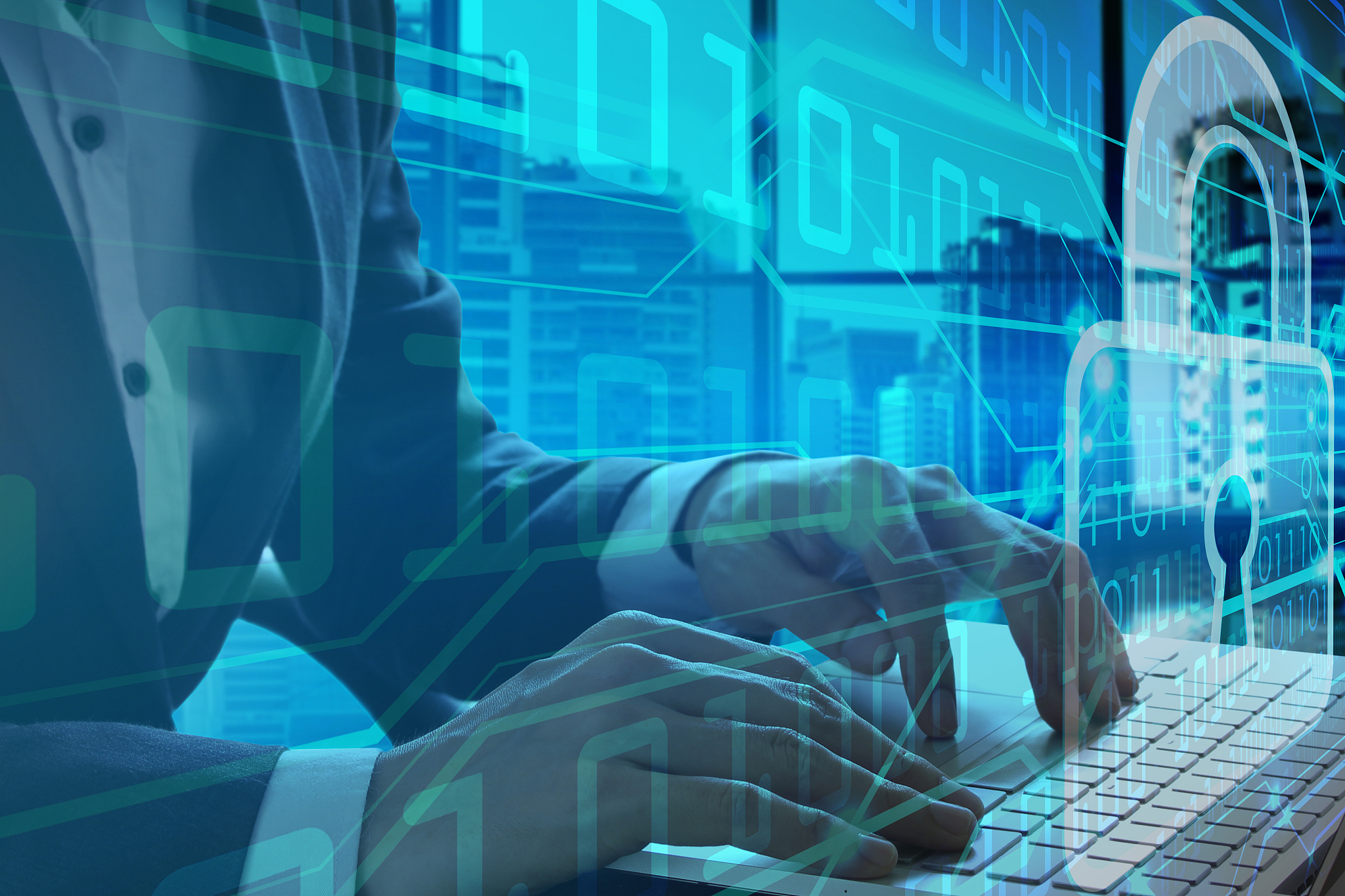 midsection of man working on computer