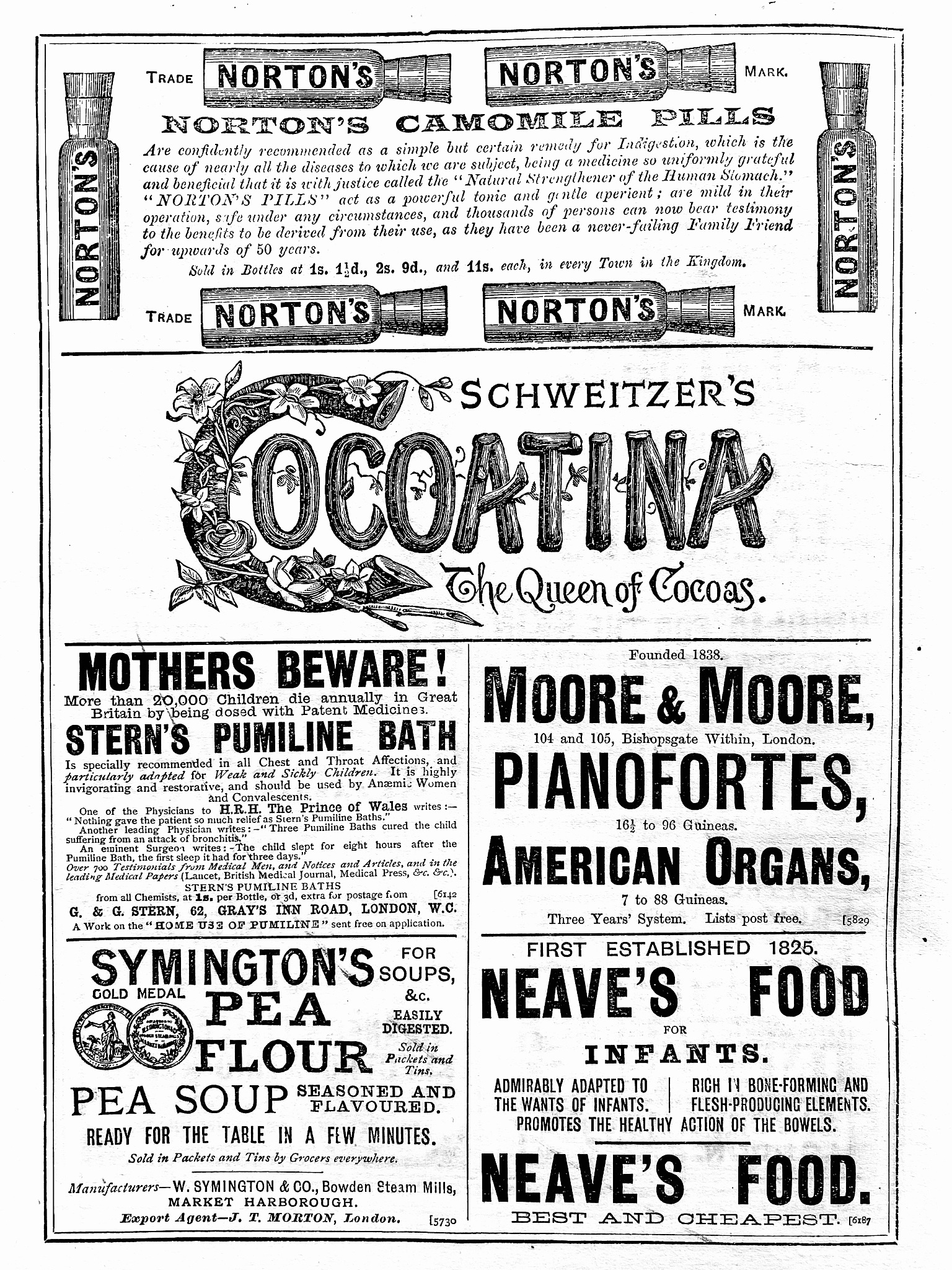 ads in a magazine, 1890