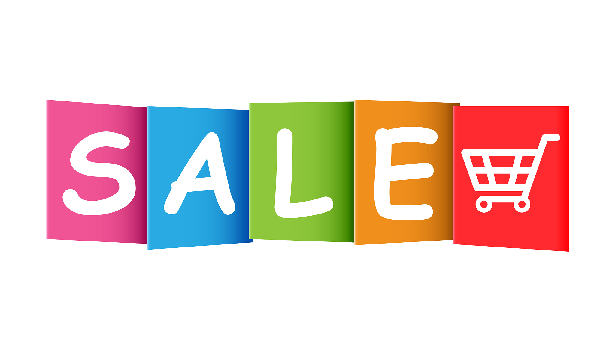 sale colorful card on white background discount