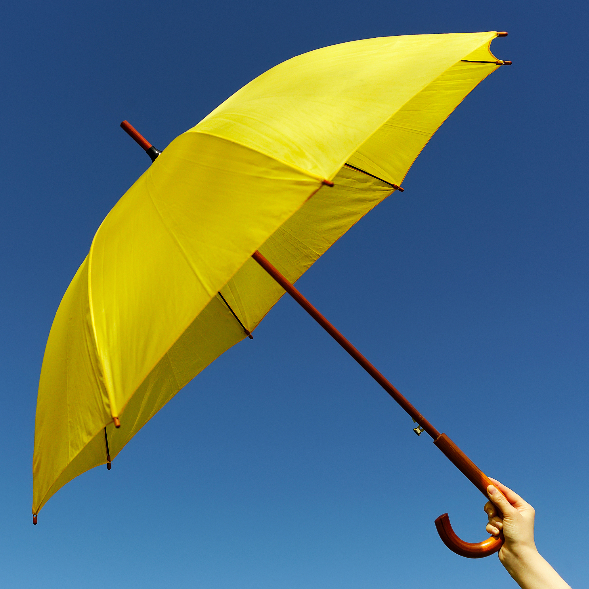 yellow umbrella on the sky