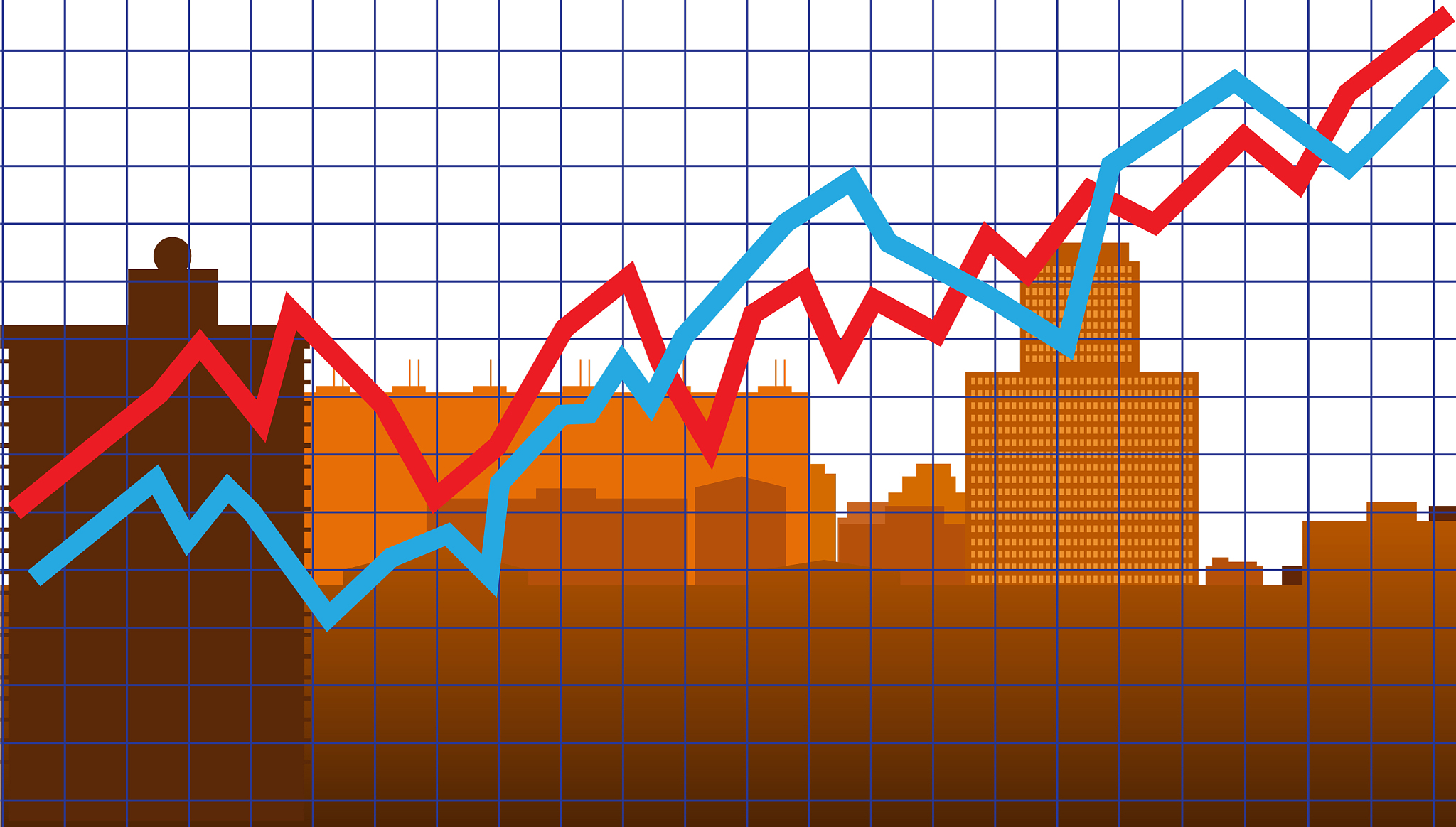 two business curves