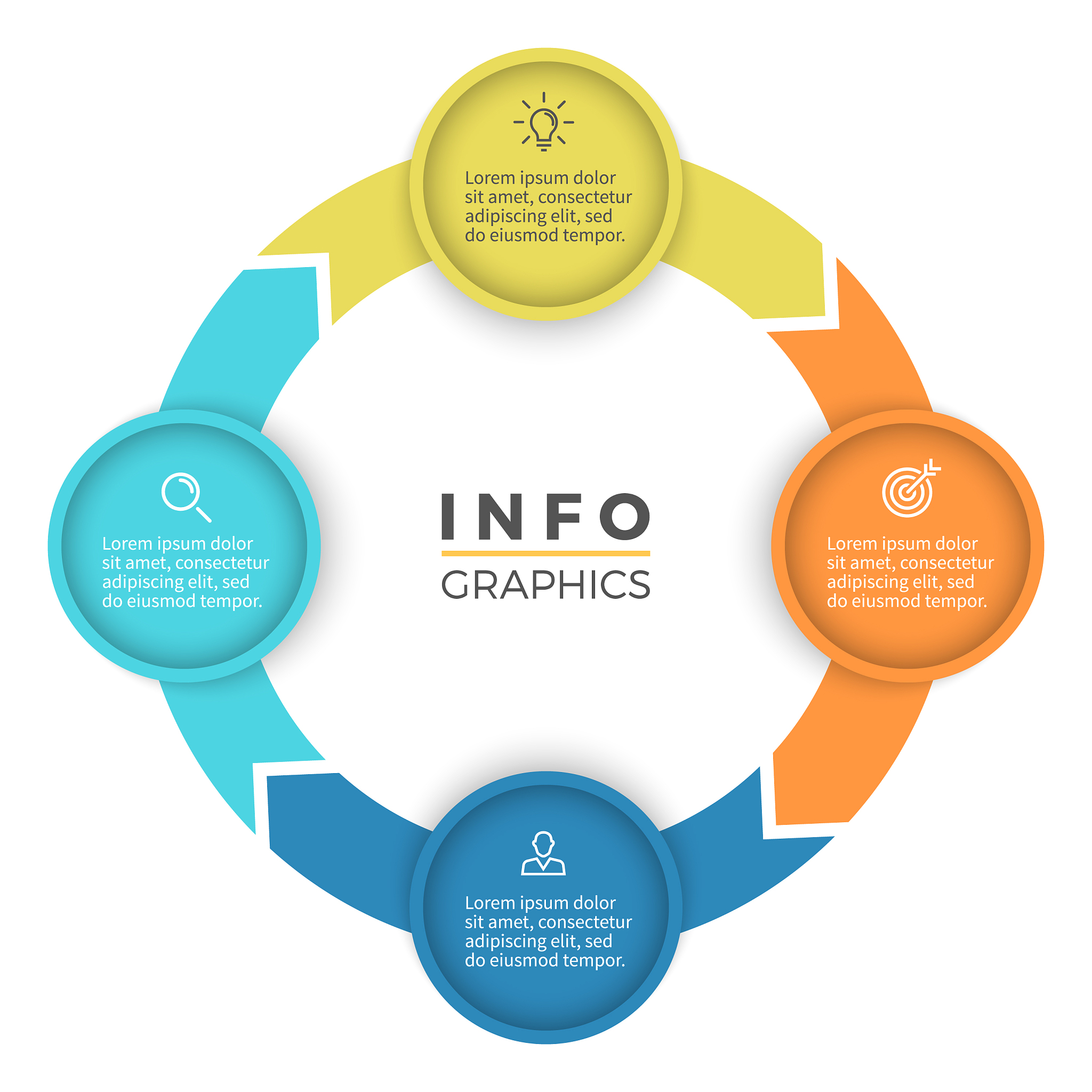 four steps infographics design element