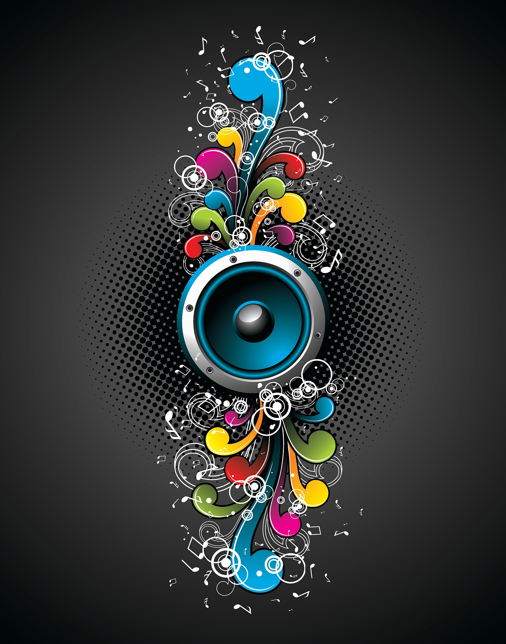 speakers with floral