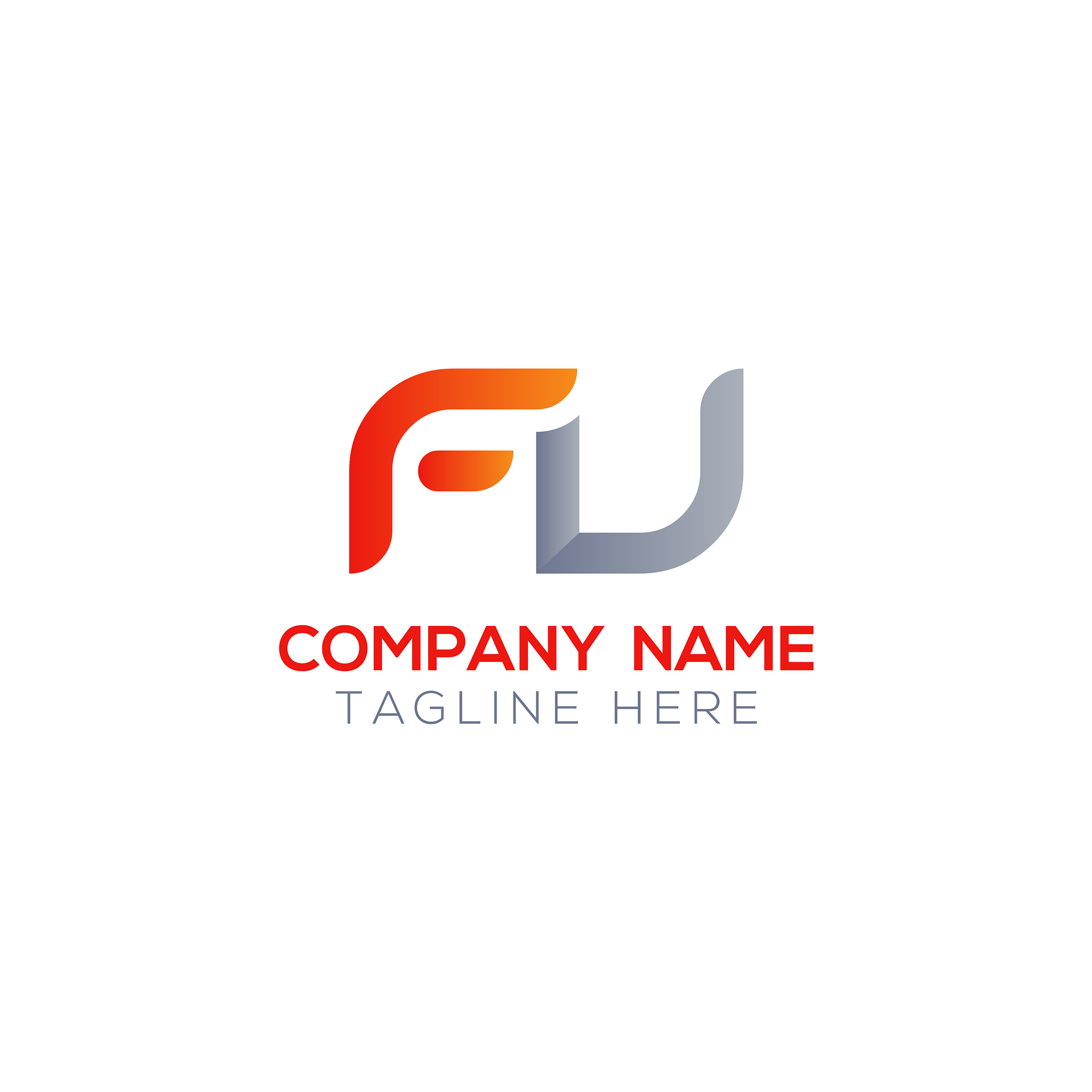 initial letter fv logo design template creative