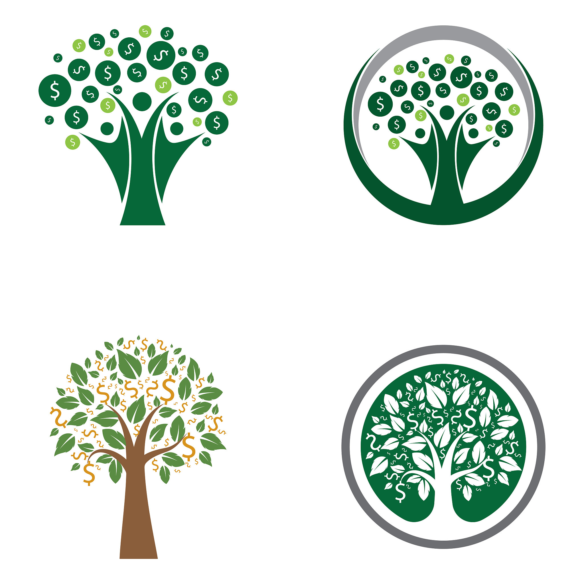money tree prosperity symbol logo