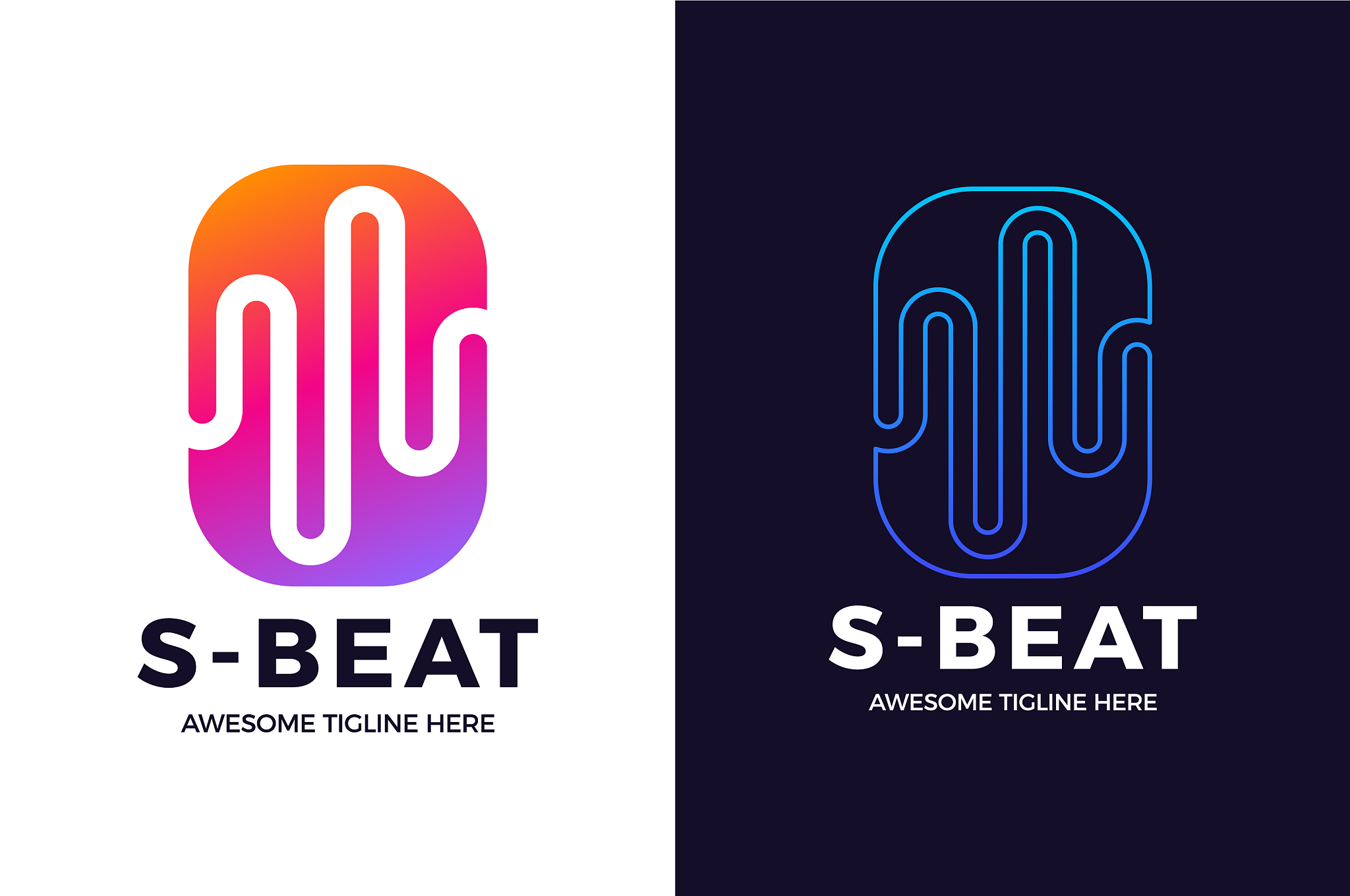 audio sound wave logo template stock design line