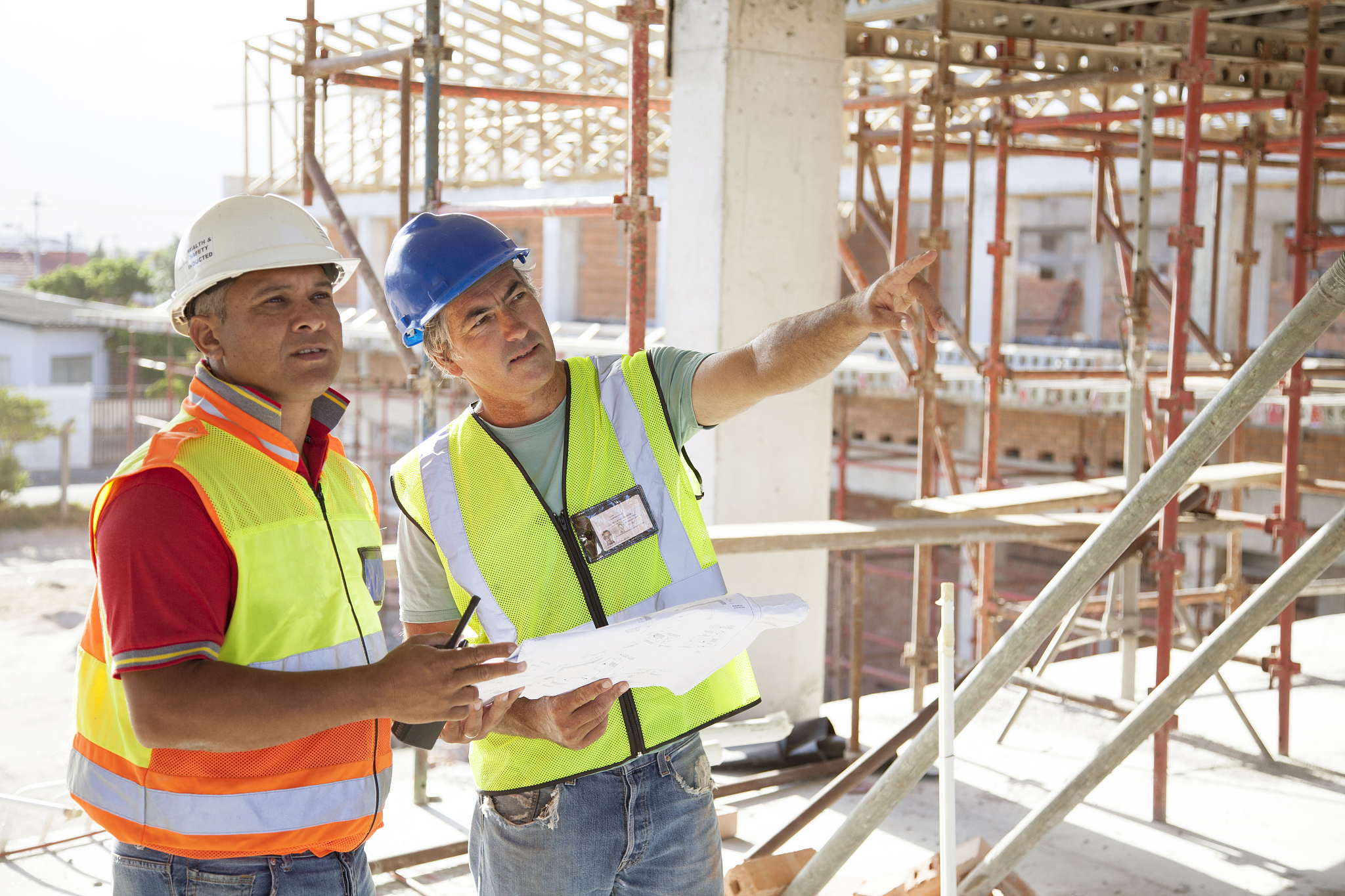 builders on construction site