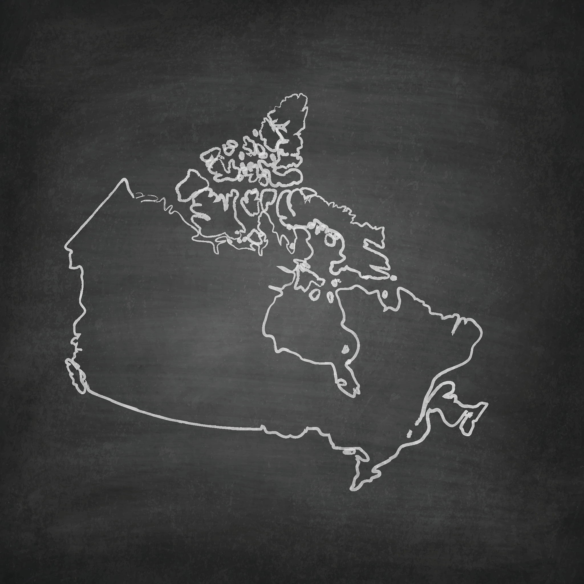 canada map on blackboard - chalkboard
