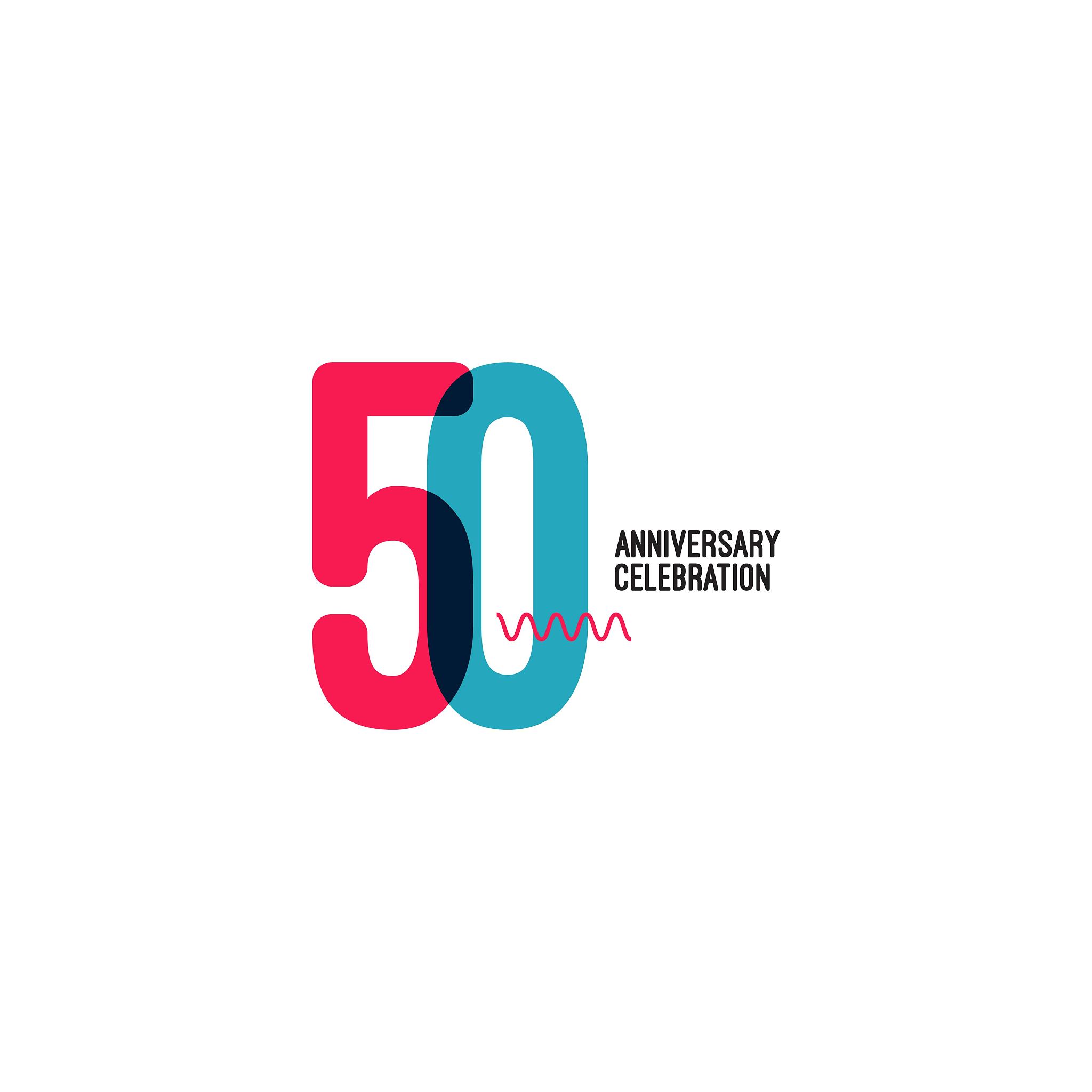 50 year anniversary vector template design illustration