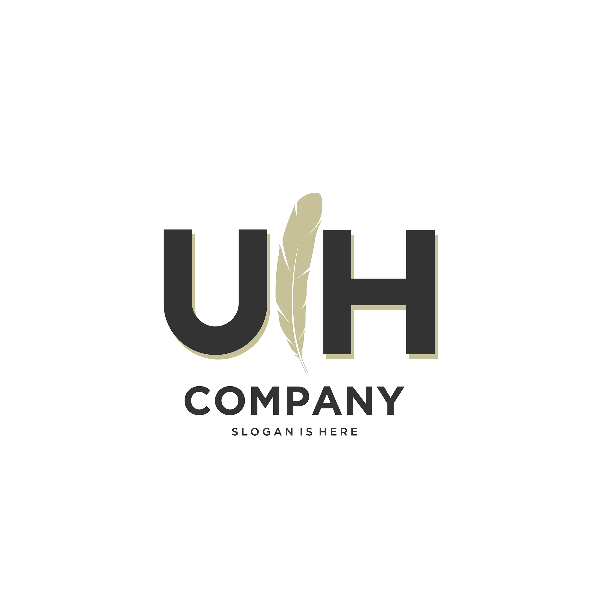 initial uh letter unique attractive creative
