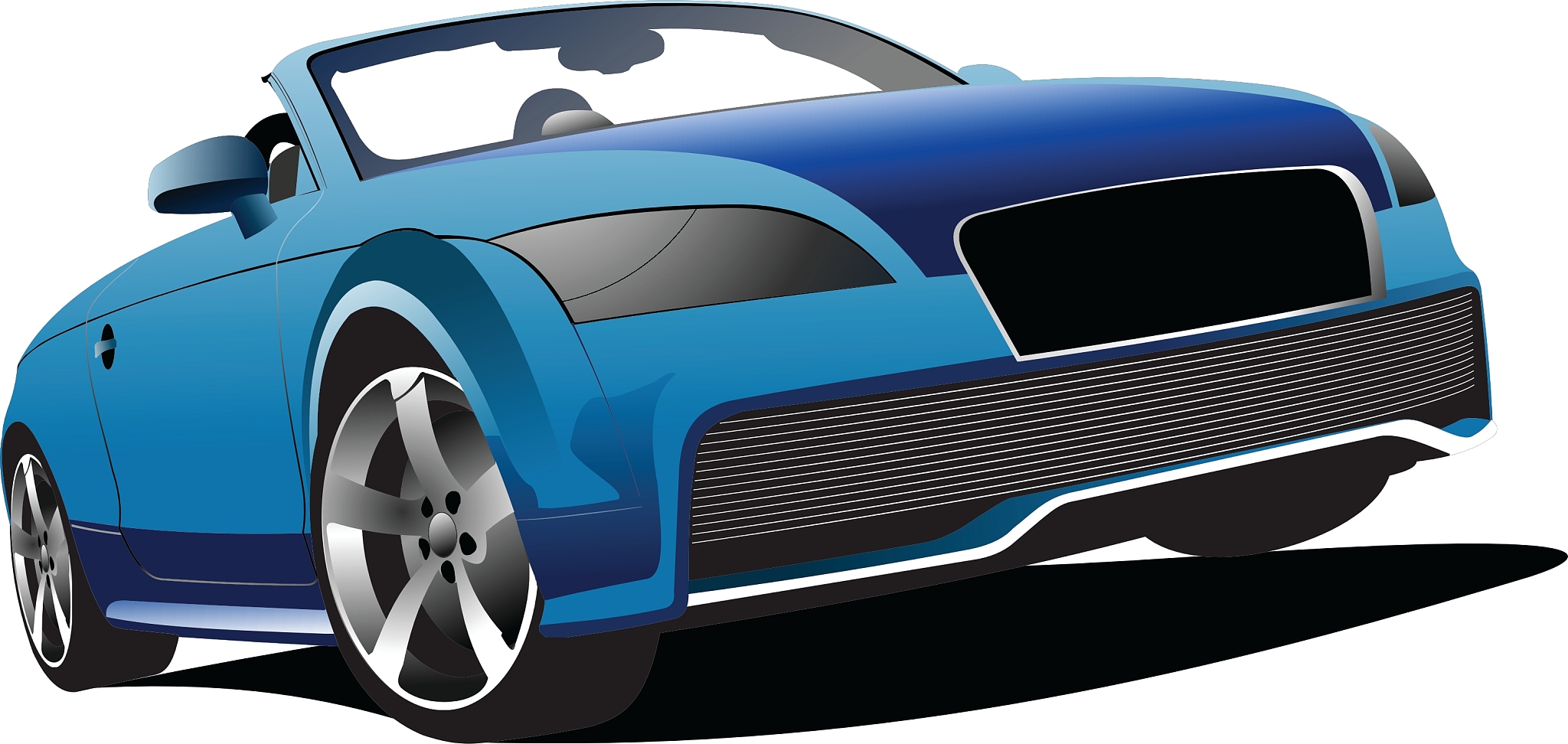 blue cabriolet