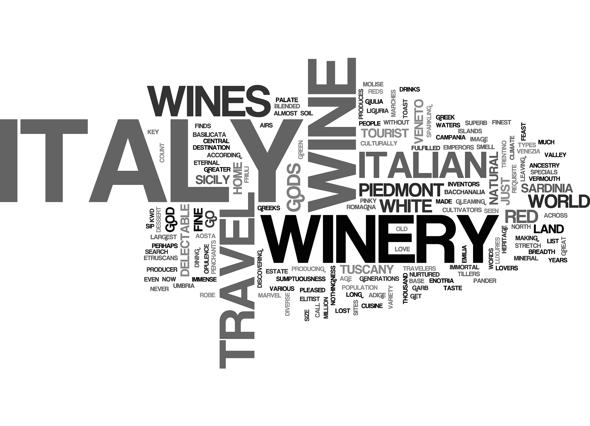 italy travel winery text background word cloud