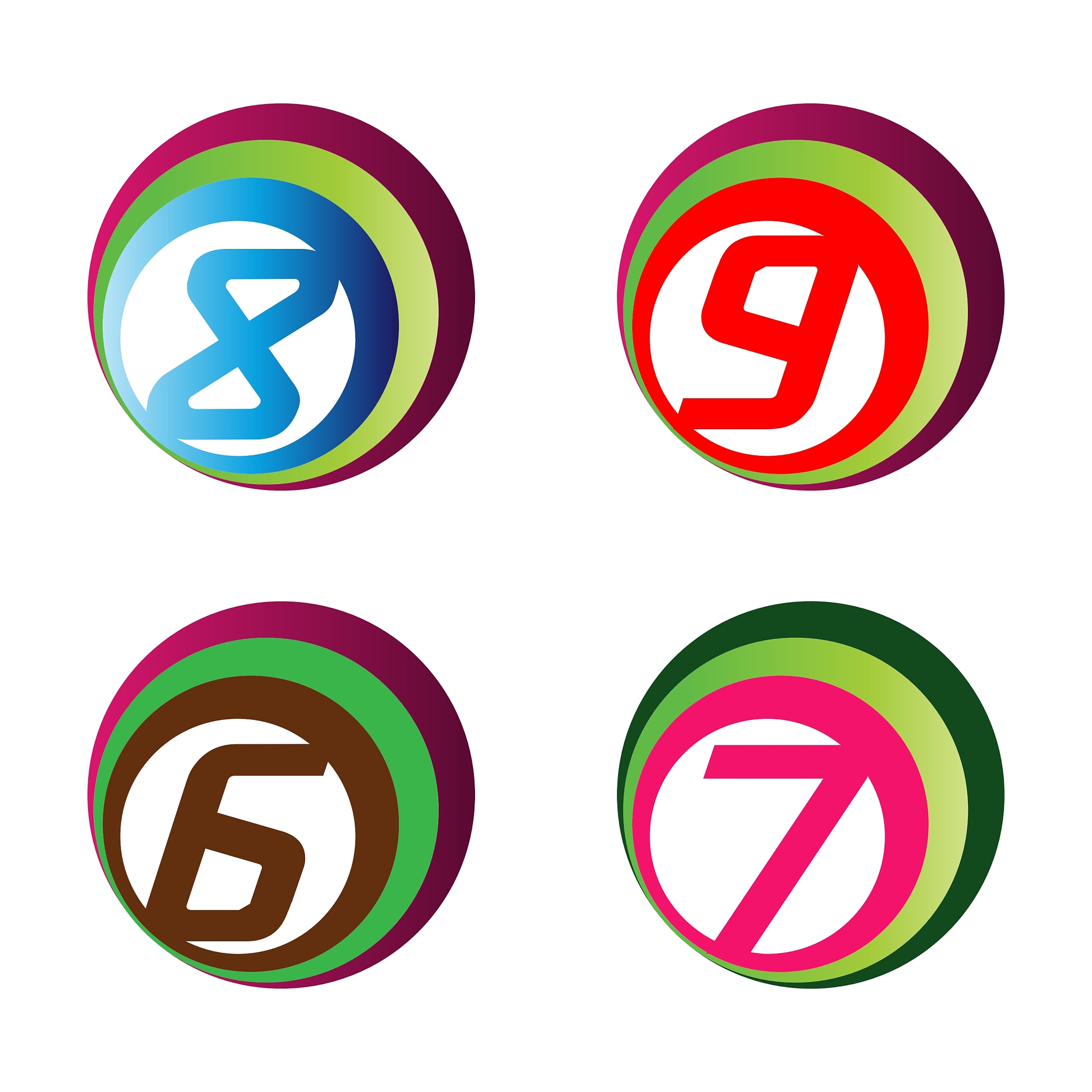 number 6 7 8 9 logo template