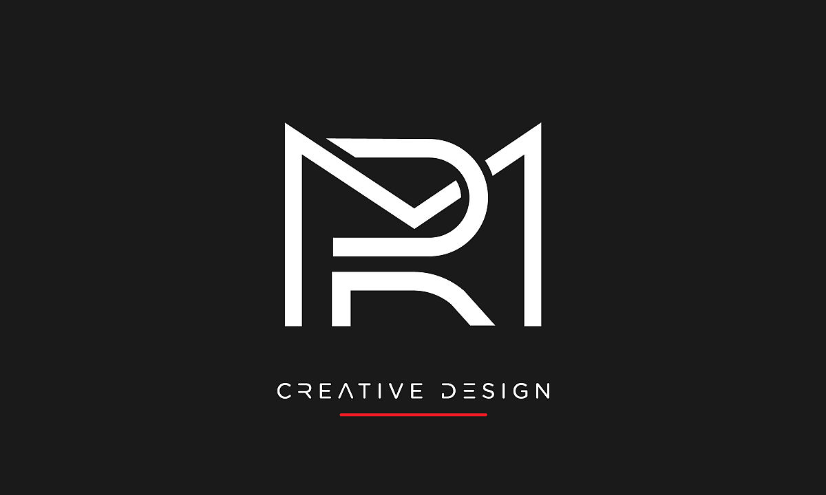 rm, mr字母抽象的豪华标志图标矢量字母组合