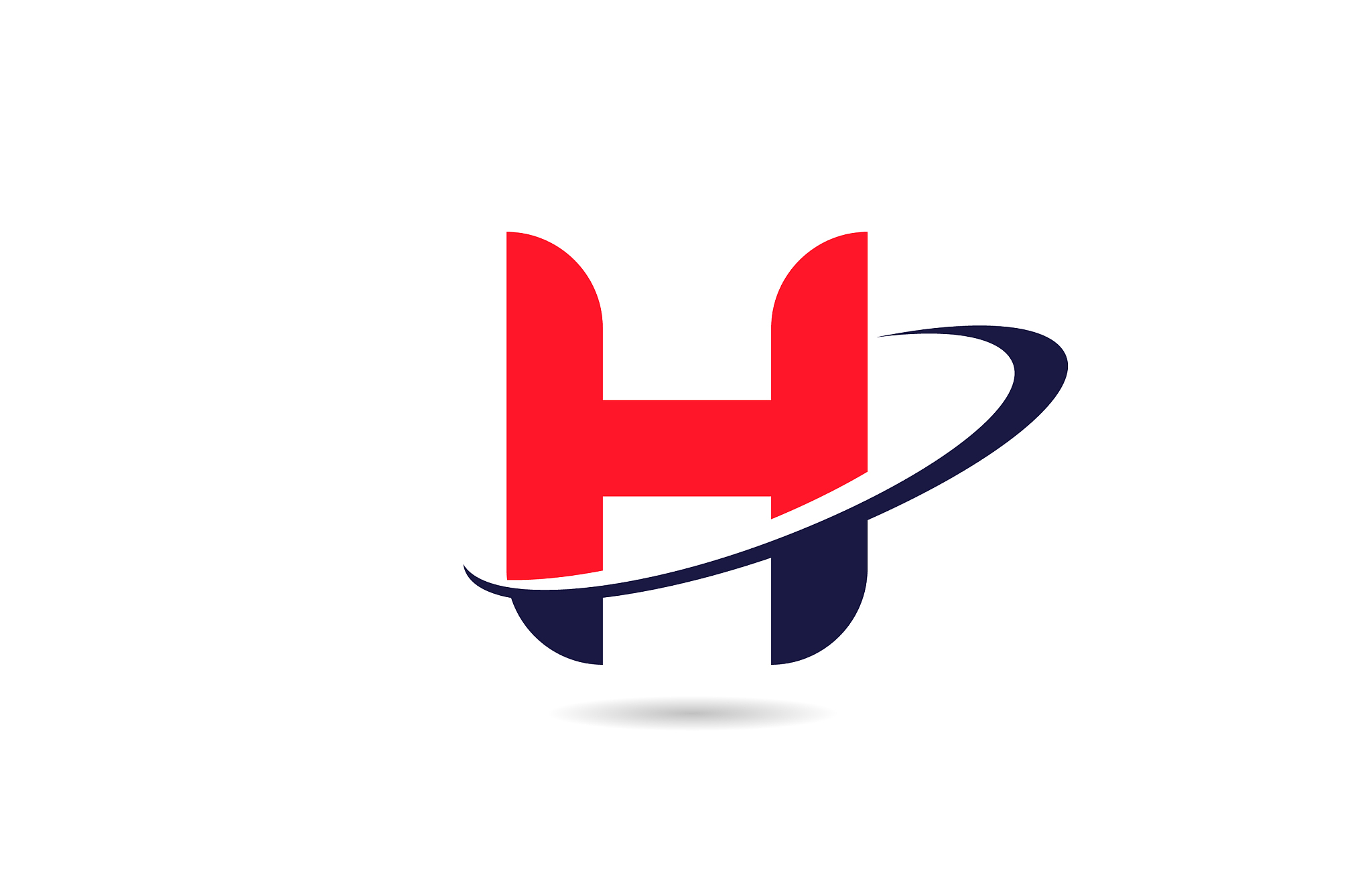 h alphabet letter logo icon design in red blue
