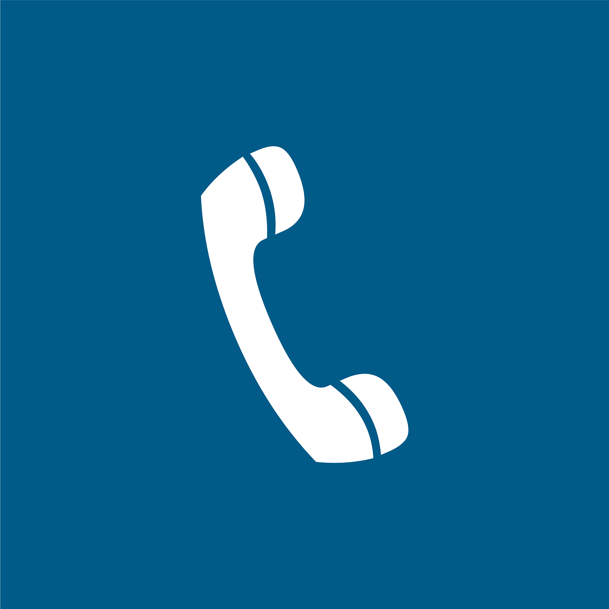 telephone receiver icon on blue background blue