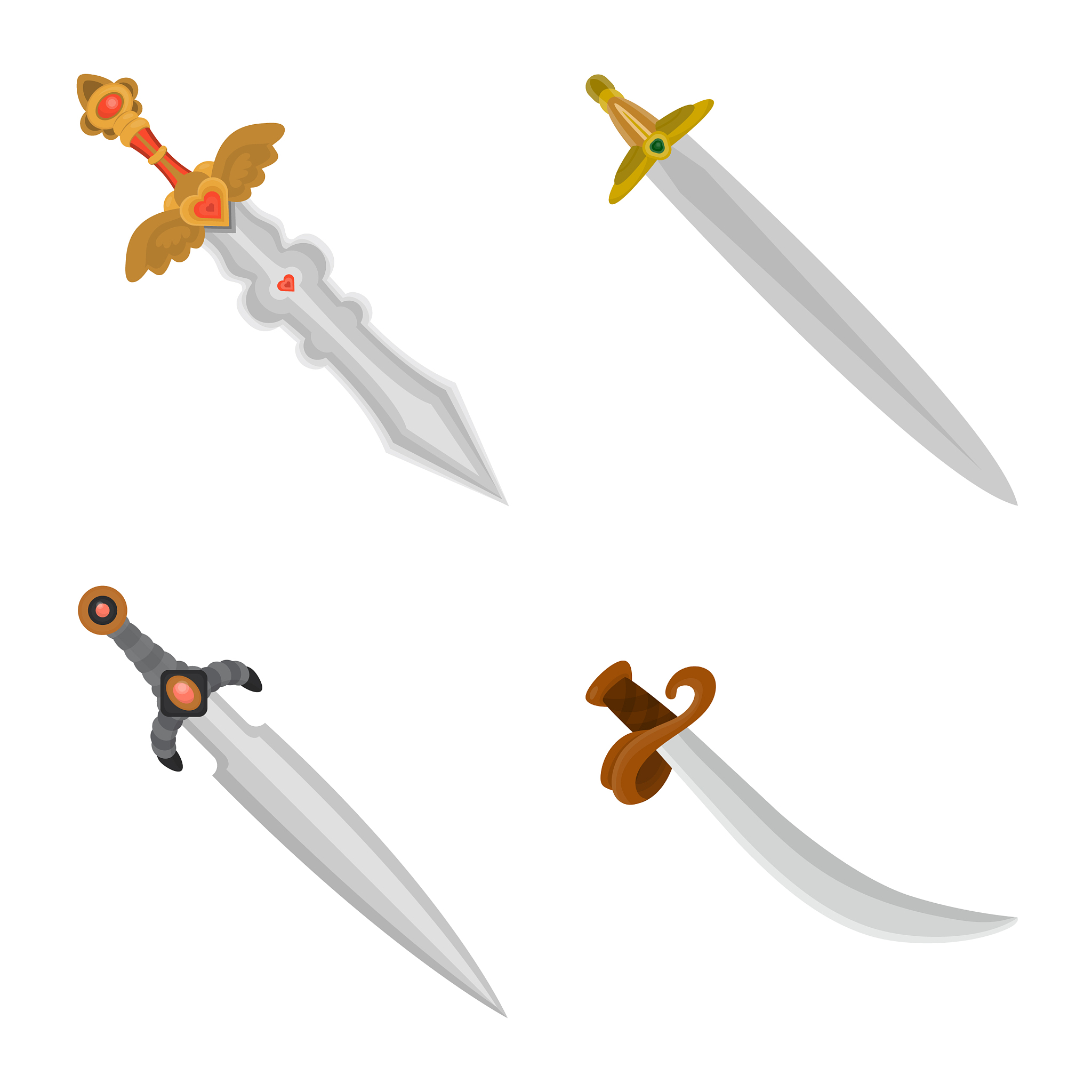 sword and dagger icon set